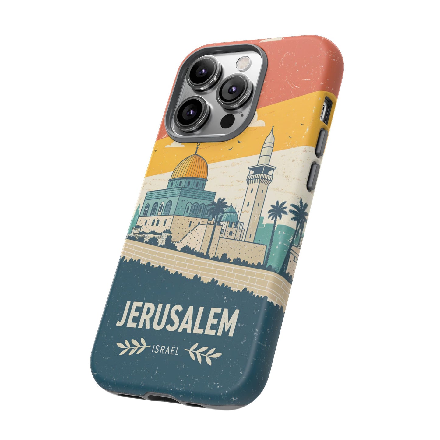 Jerusalem Retro Skyline – Israel Mobildeksel