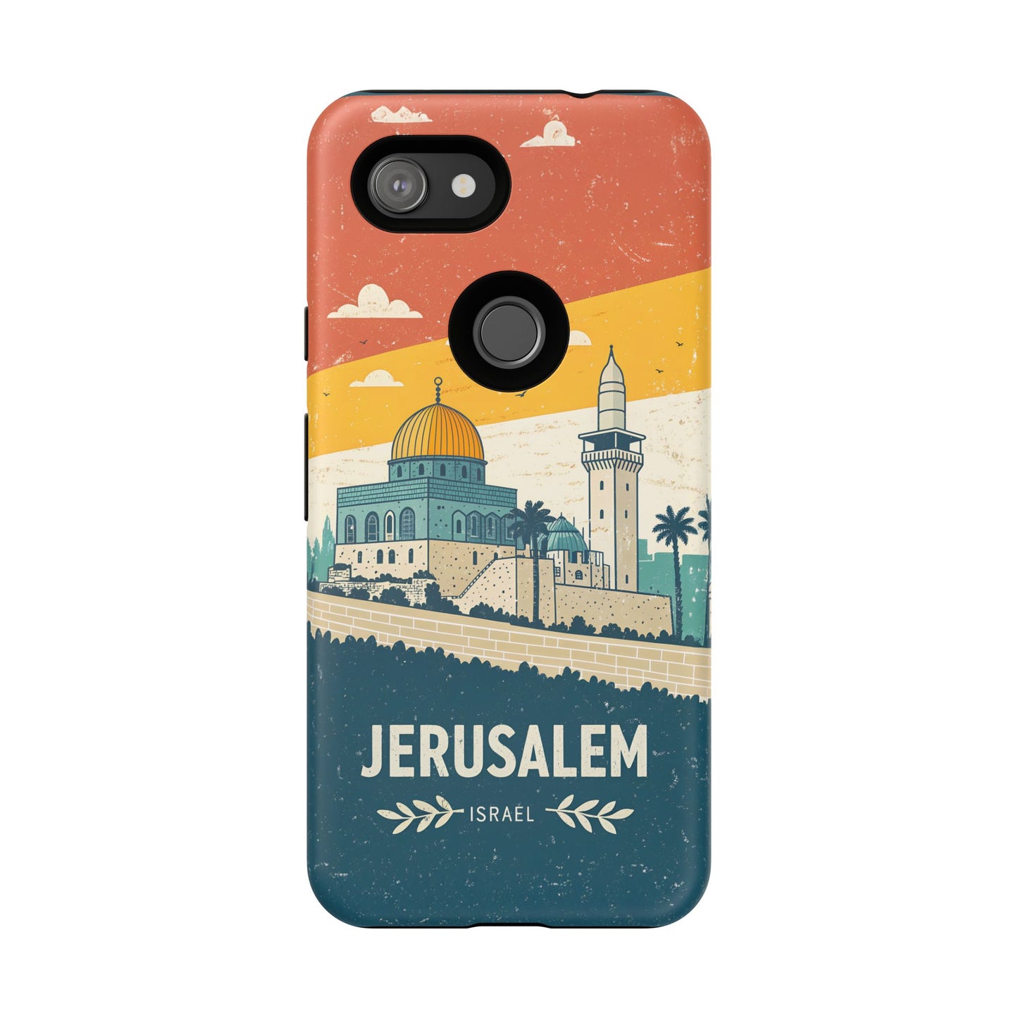Jerusalem Retro Skyline – Israel Mobildeksel