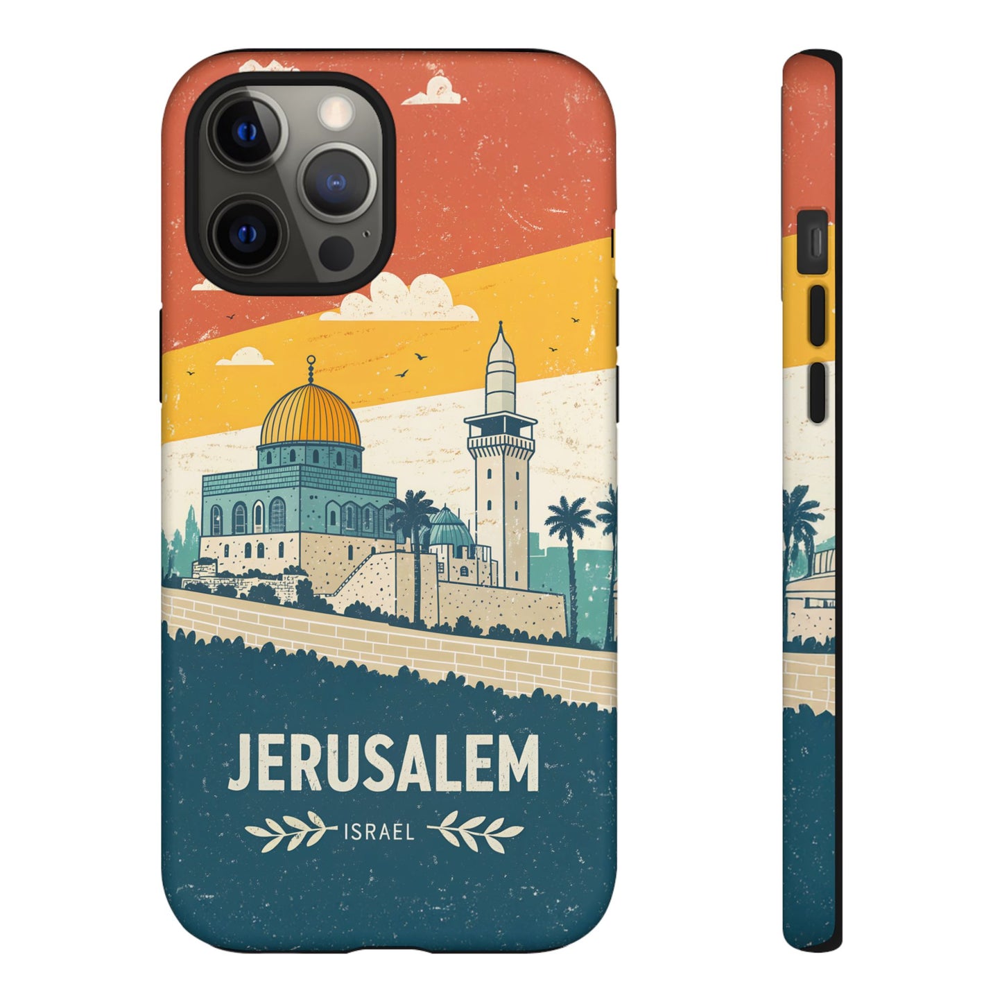 Jerusalem Retro Skyline – Israel Mobildeksel