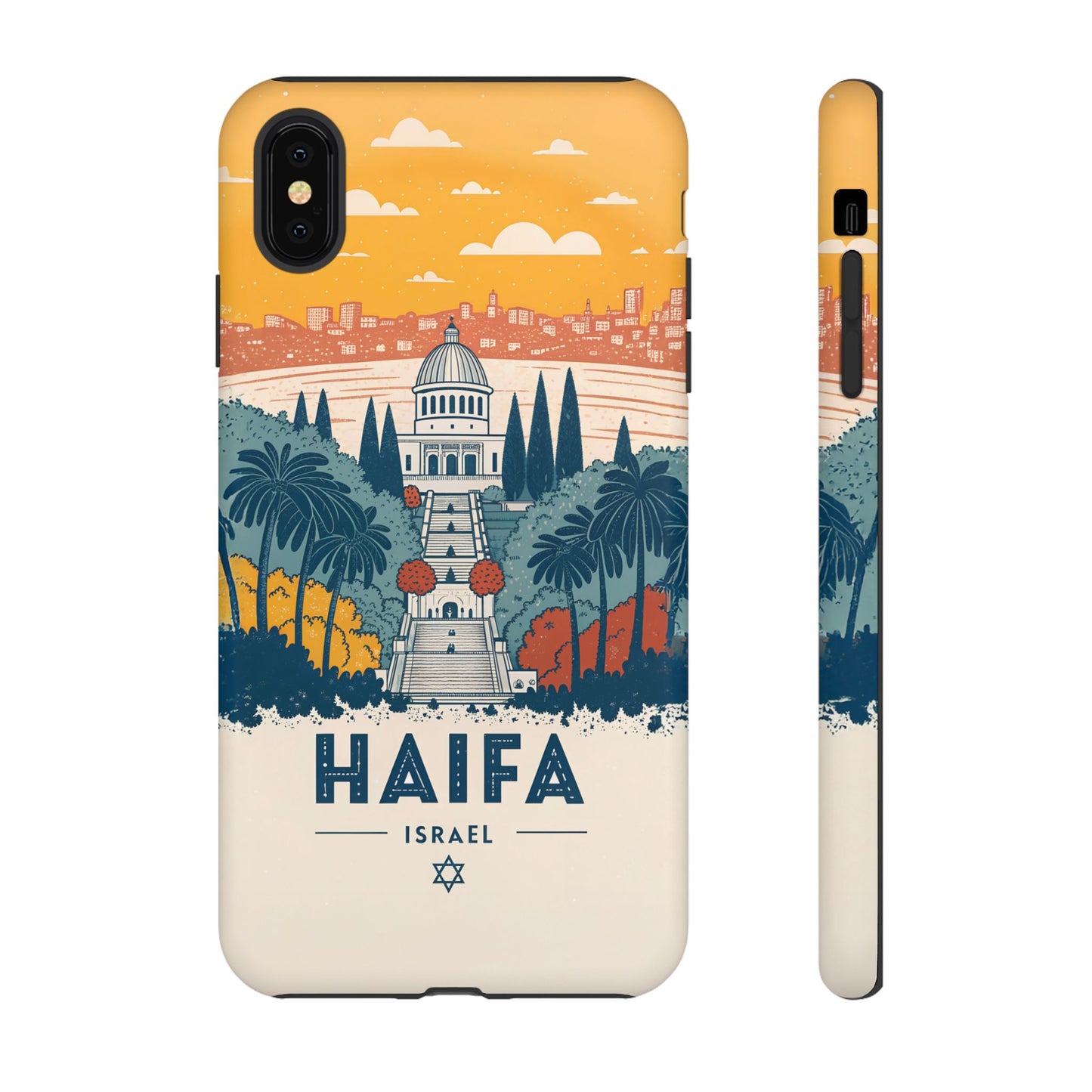 Haifa – Retro Hage og Skyline Mobildeksel