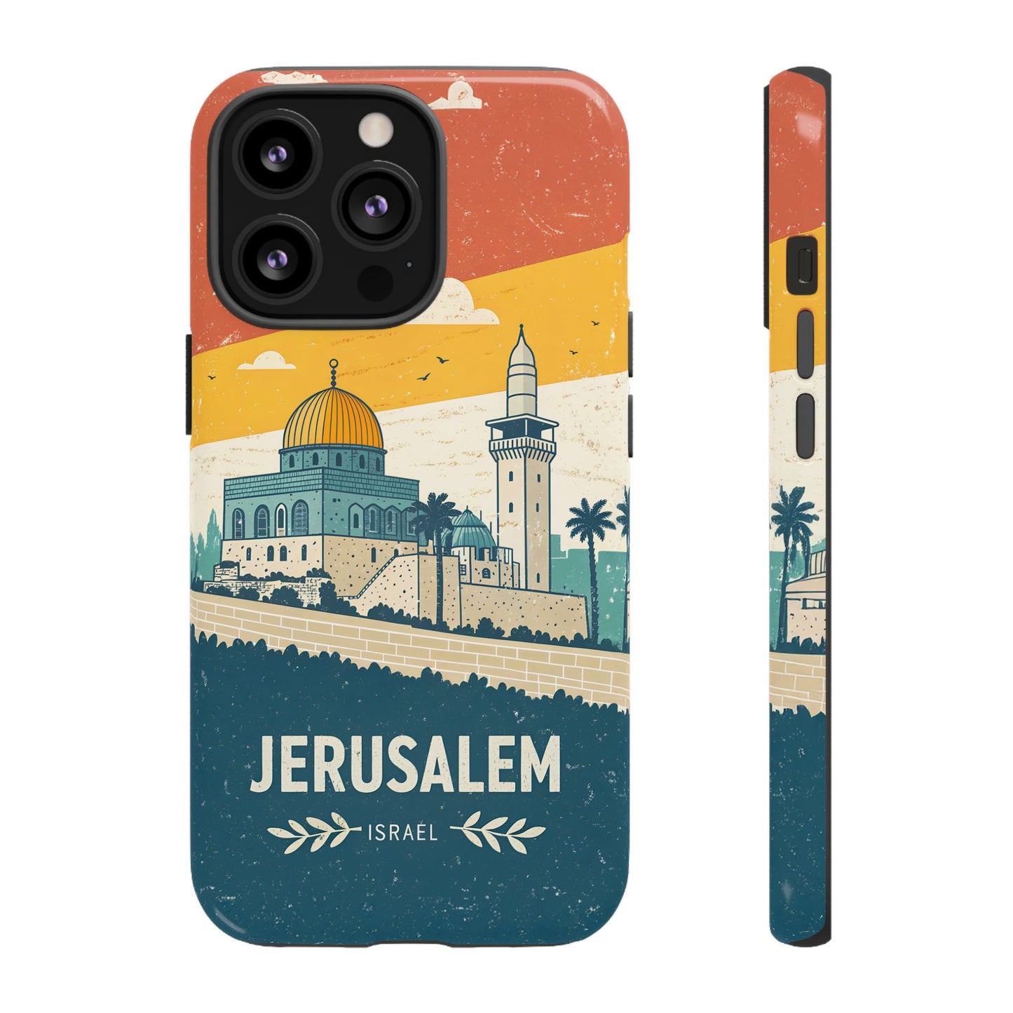 Jerusalem Retro Skyline – Israel Mobildeksel