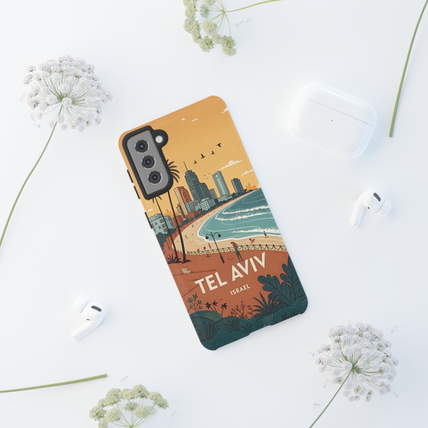 Tel Aviv Retro Strandlinje – Mobildeksel