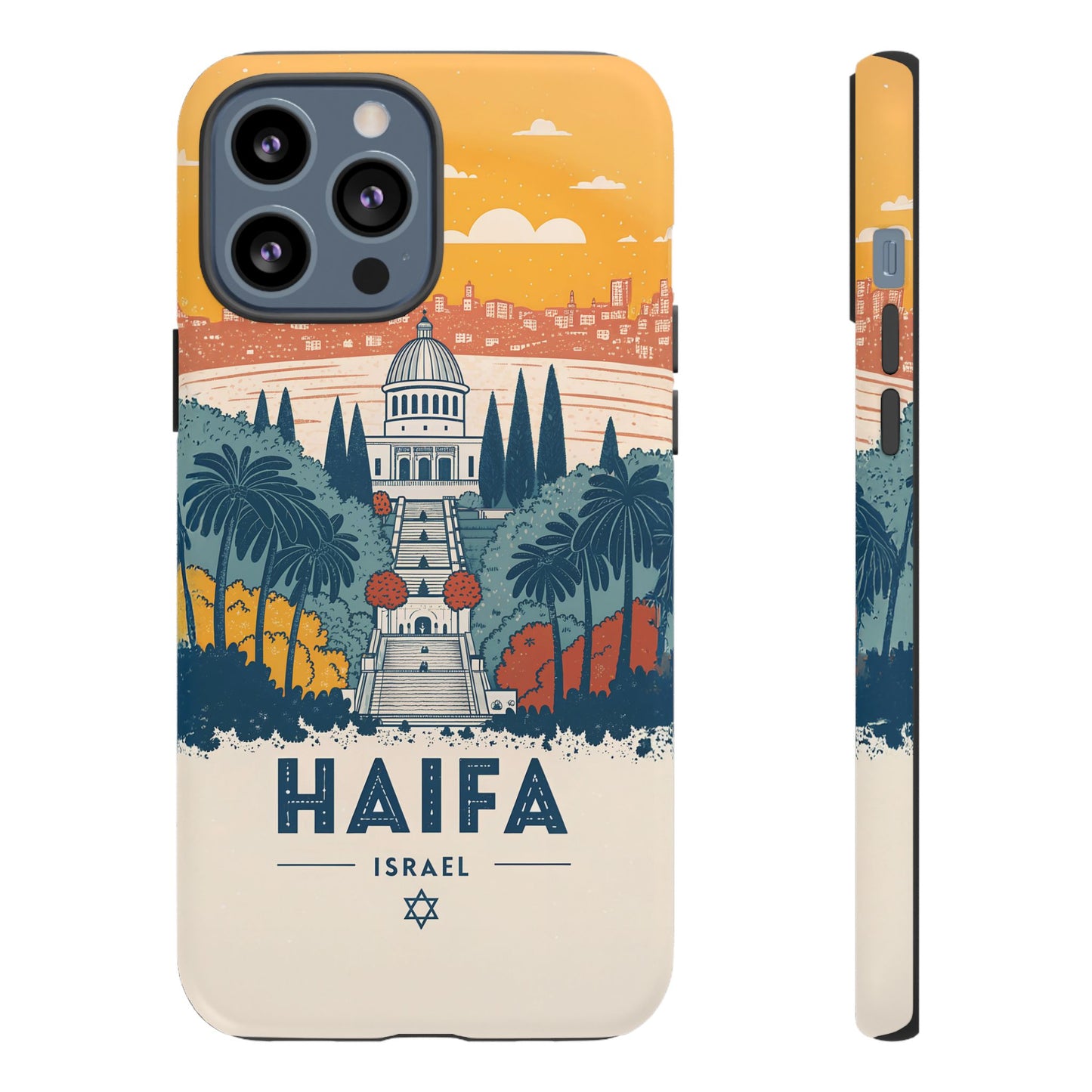 Haifa – Retro Hage og Skyline Mobildeksel