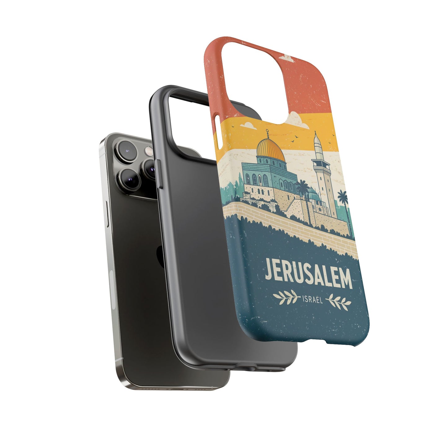Jerusalem Retro Skyline – Israel Mobildeksel