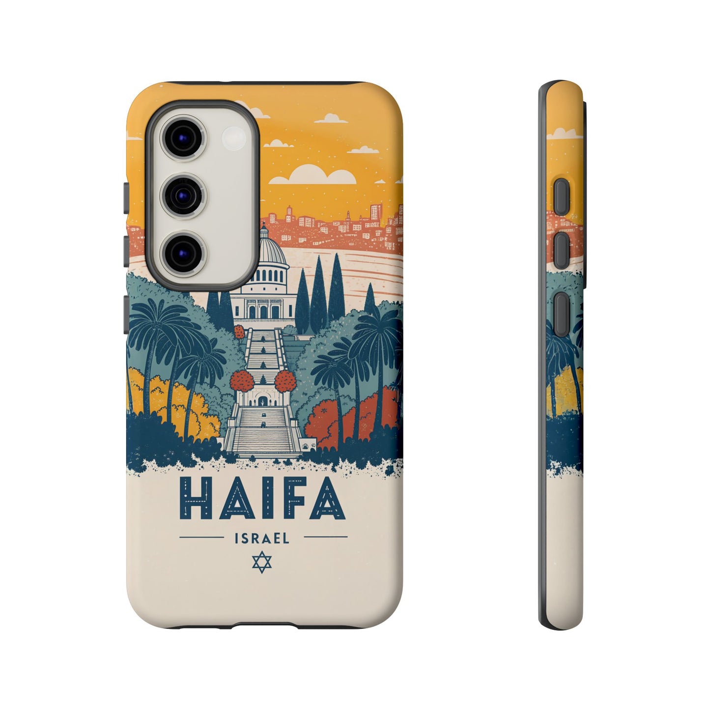 Haifa – Retro Hage og Skyline Mobildeksel