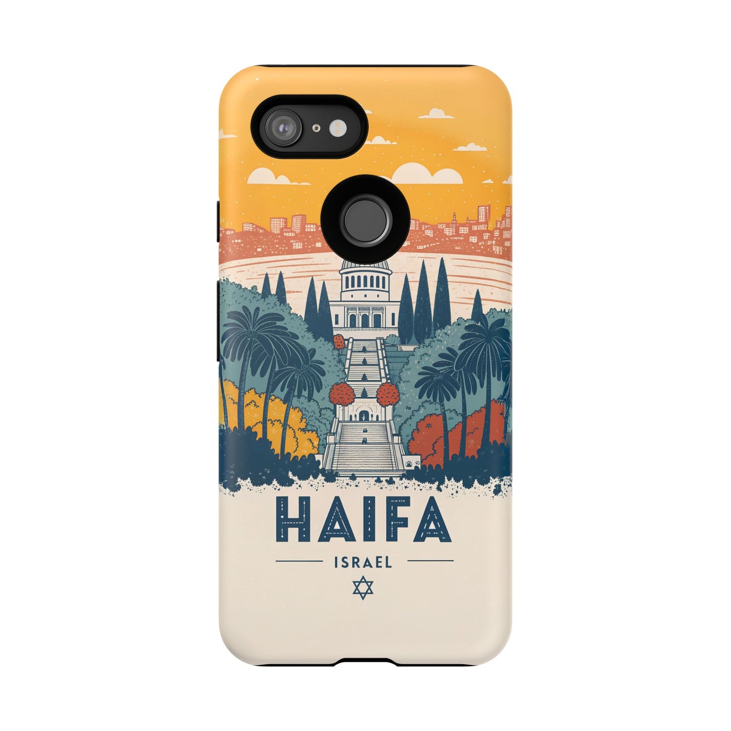 Haifa – Retro Hage og Skyline Mobildeksel