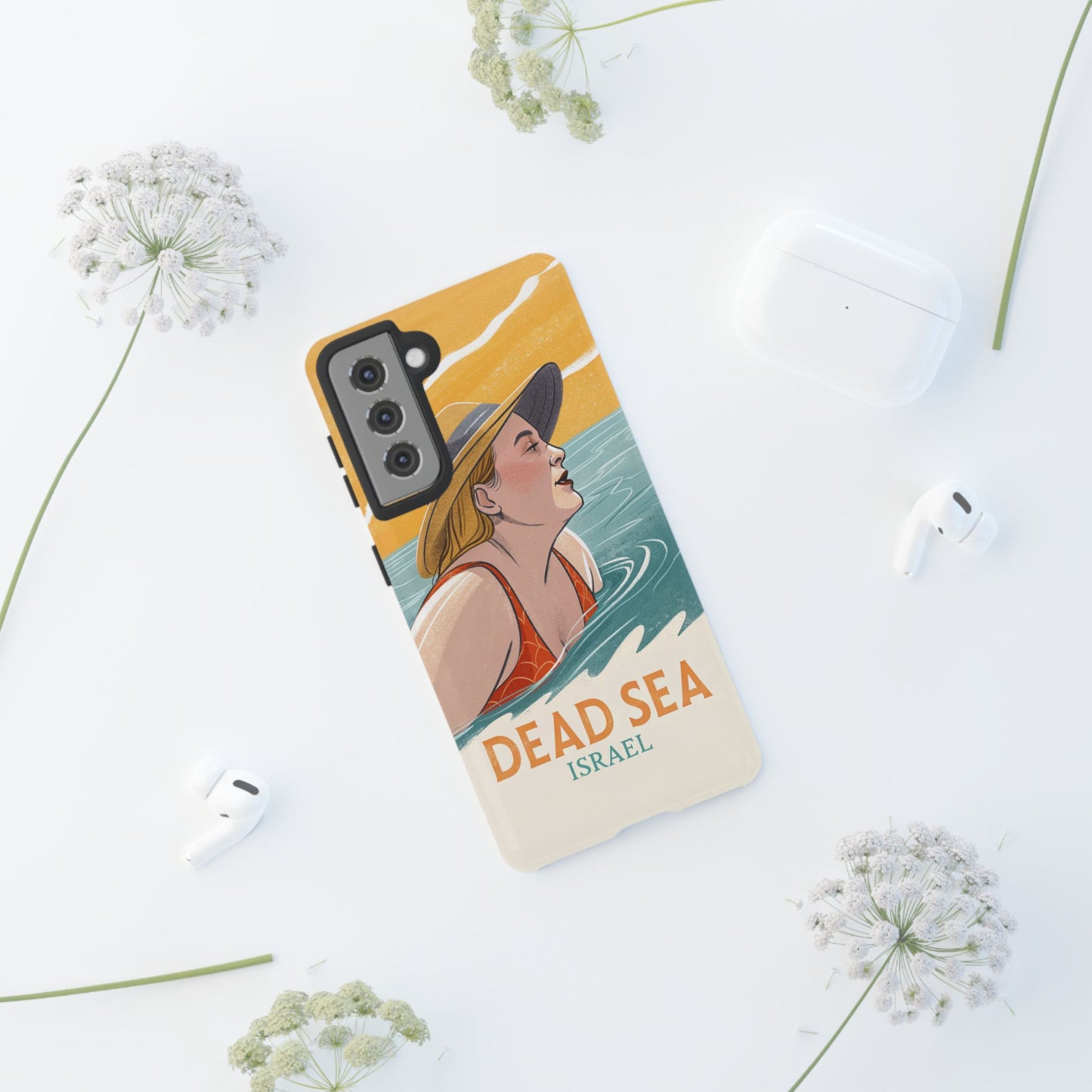 Dødehavet – Retro Badende Dame Mobildeksel