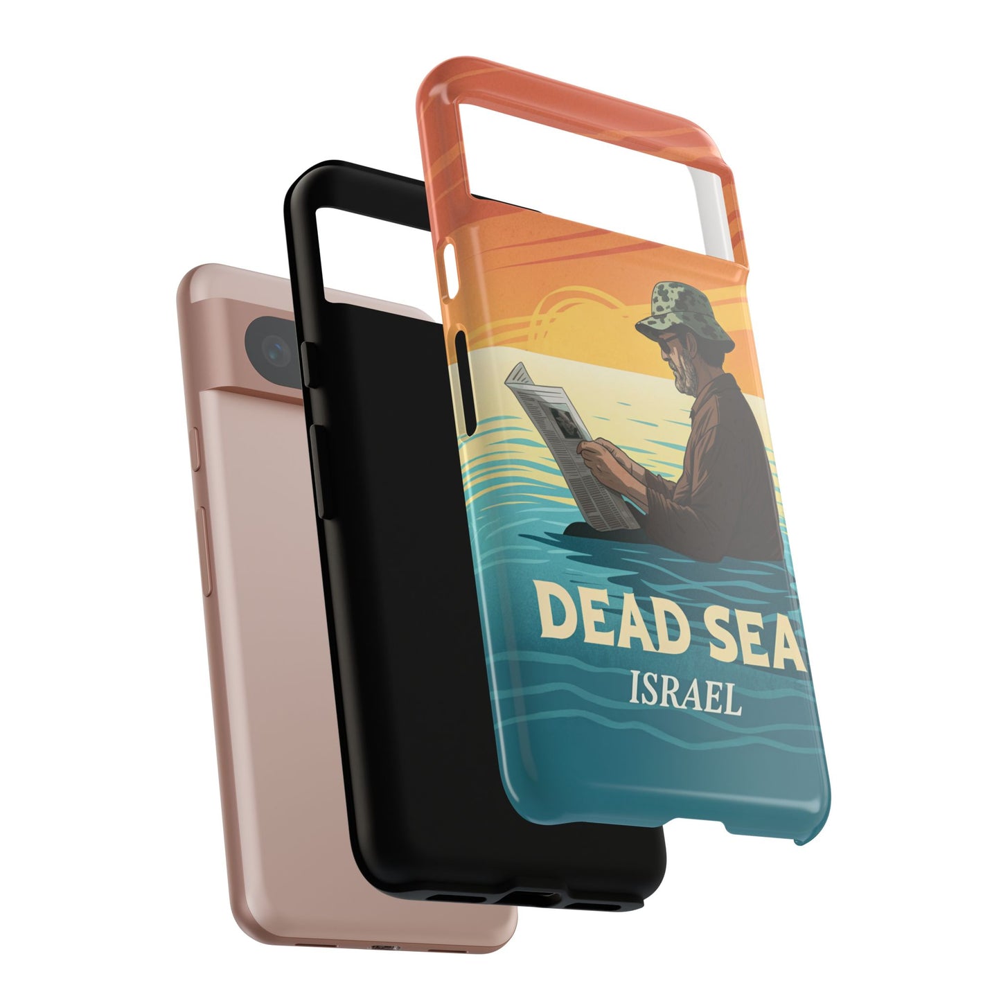Dødehavet – Solnedgang og Flytende Mann Mobildeksel