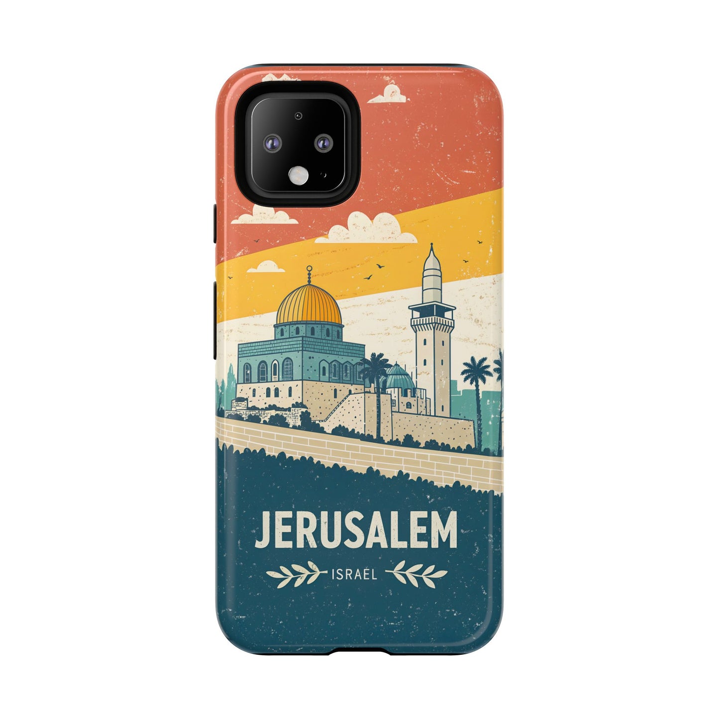 Jerusalem Retro Skyline – Israel Mobildeksel