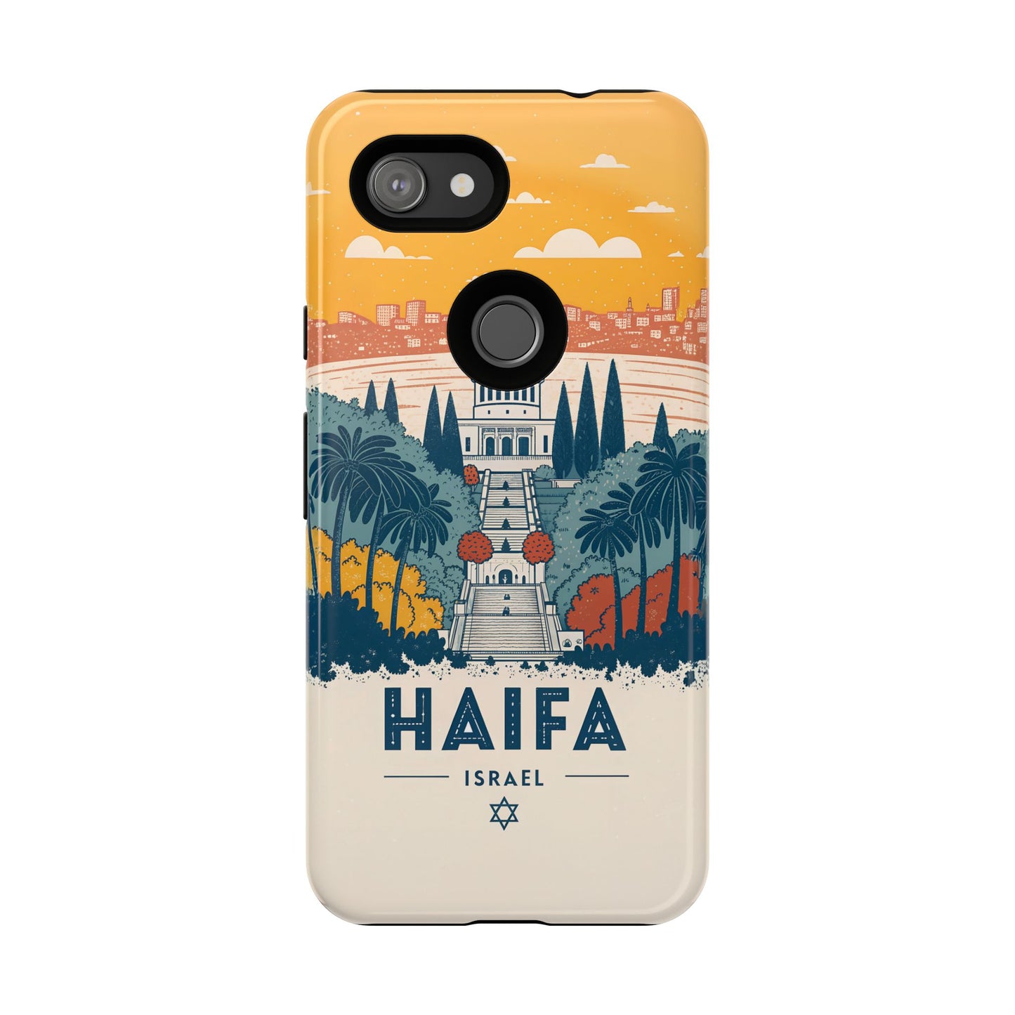 Haifa – Retro Hage og Skyline Mobildeksel