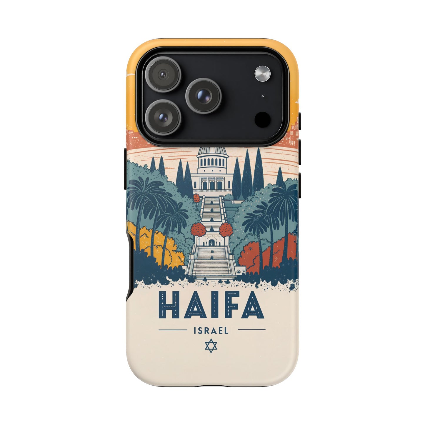 Haifa – Retro Hage og Skyline Mobildeksel