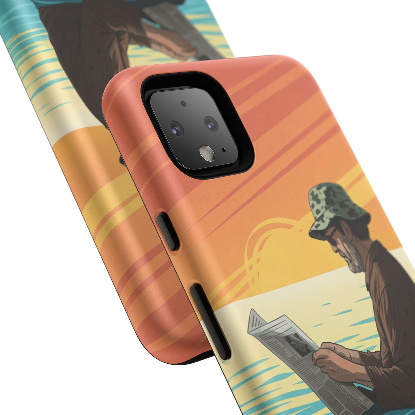 Dødehavet – Solnedgang og Flytende Mann Mobildeksel