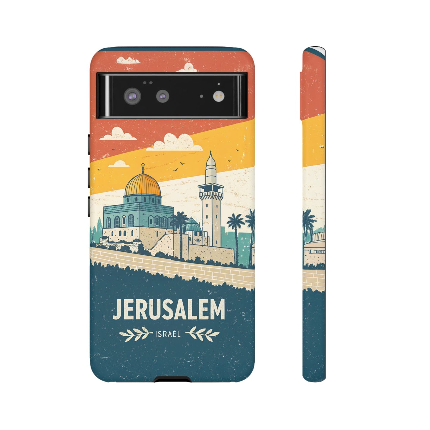 Jerusalem Retro Skyline – Israel Mobildeksel