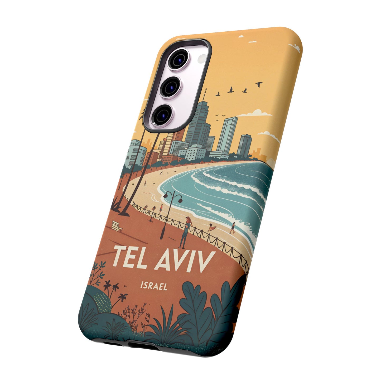 Tel Aviv Retro Strandlinje – Mobildeksel