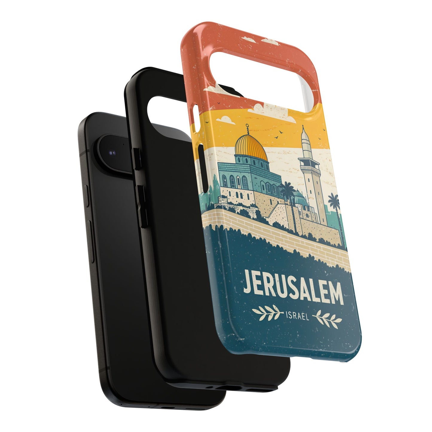 Jerusalem Retro Skyline – Israel Mobildeksel