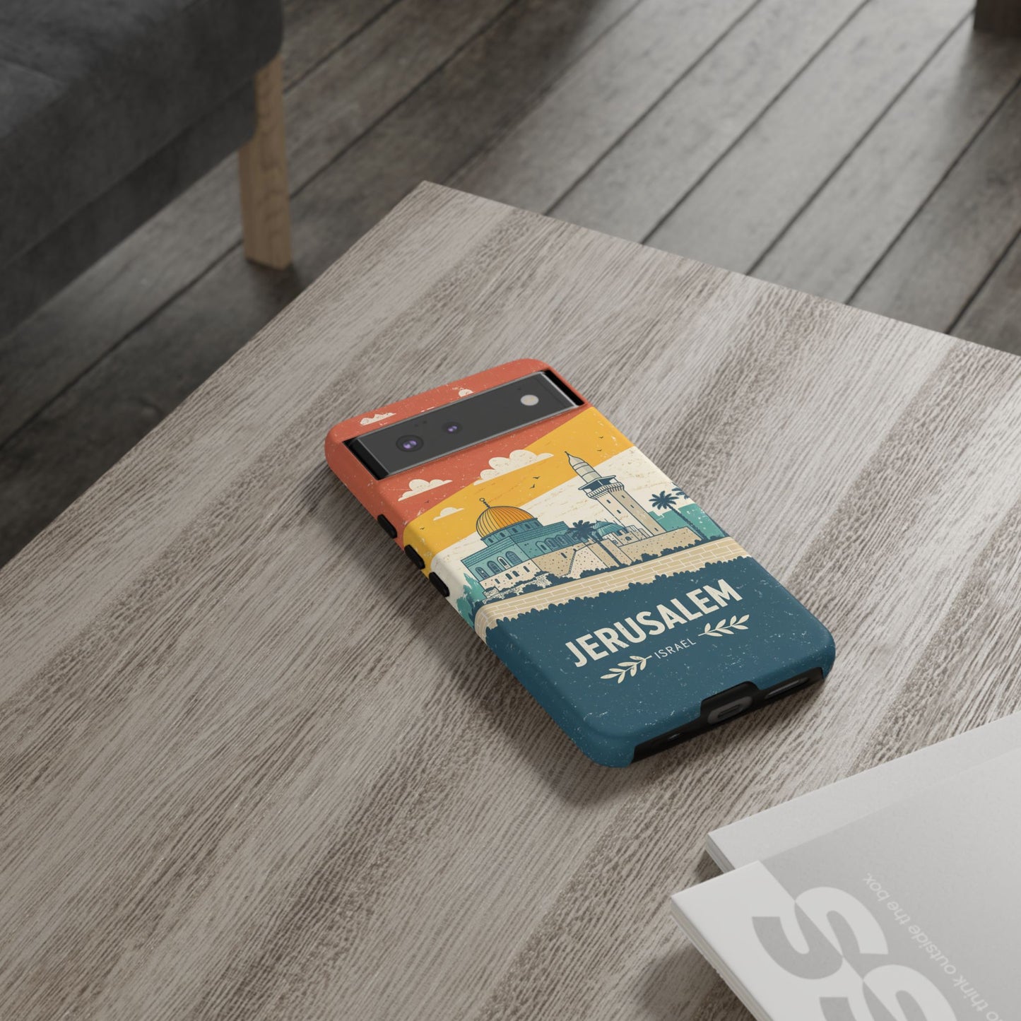 Jerusalem Retro Skyline – Israel Mobildeksel