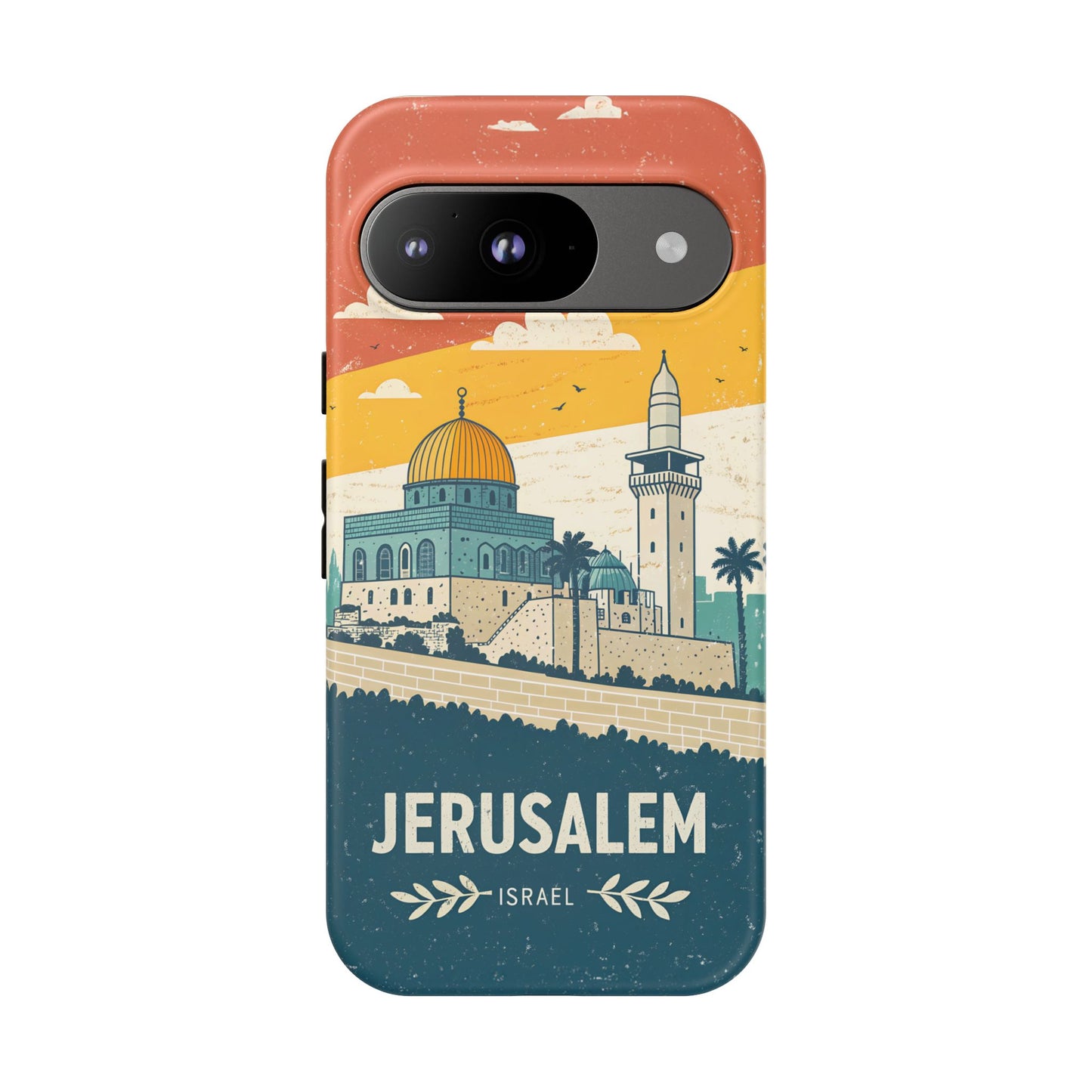 Jerusalem Retro Skyline – Israel Mobildeksel