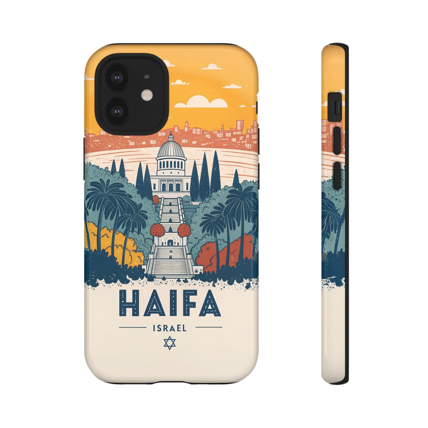 Haifa – Retro Hage og Skyline Mobildeksel