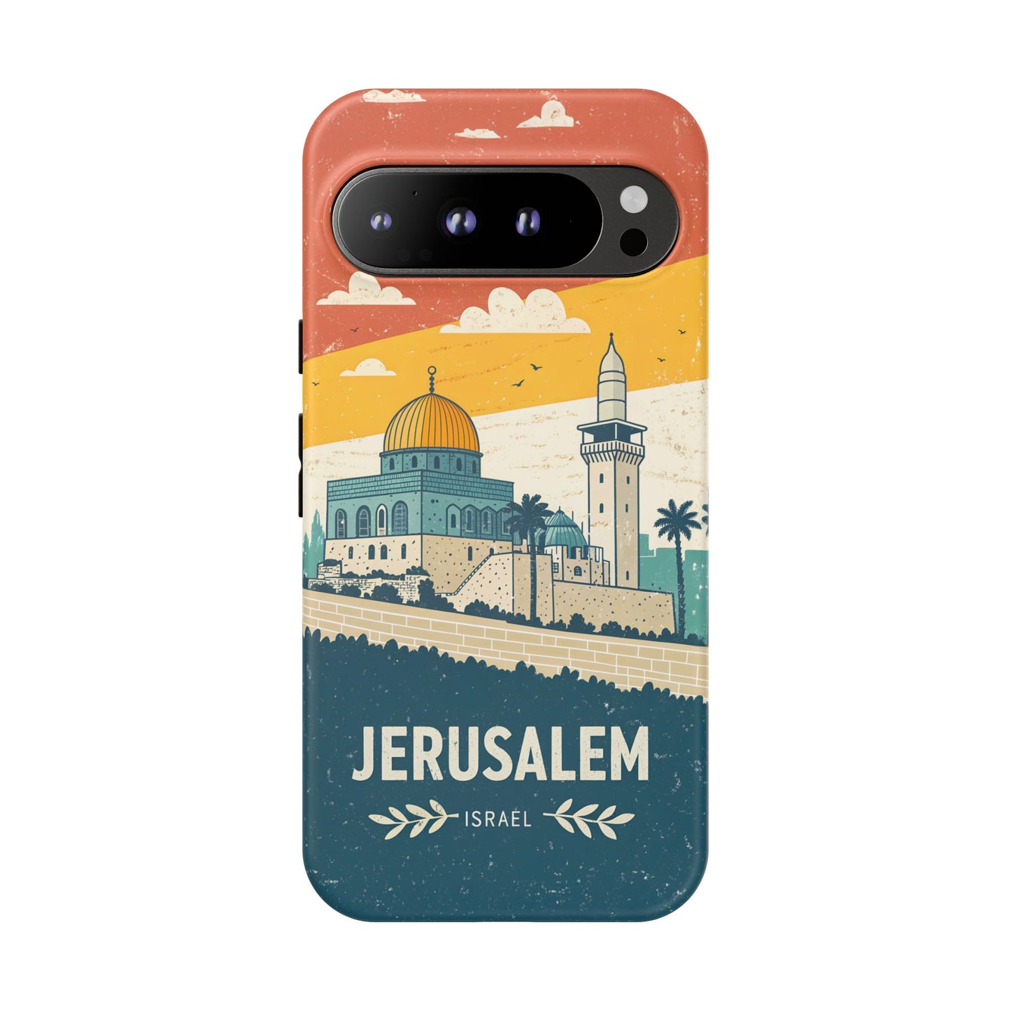 Jerusalem Retro Skyline – Israel Mobildeksel