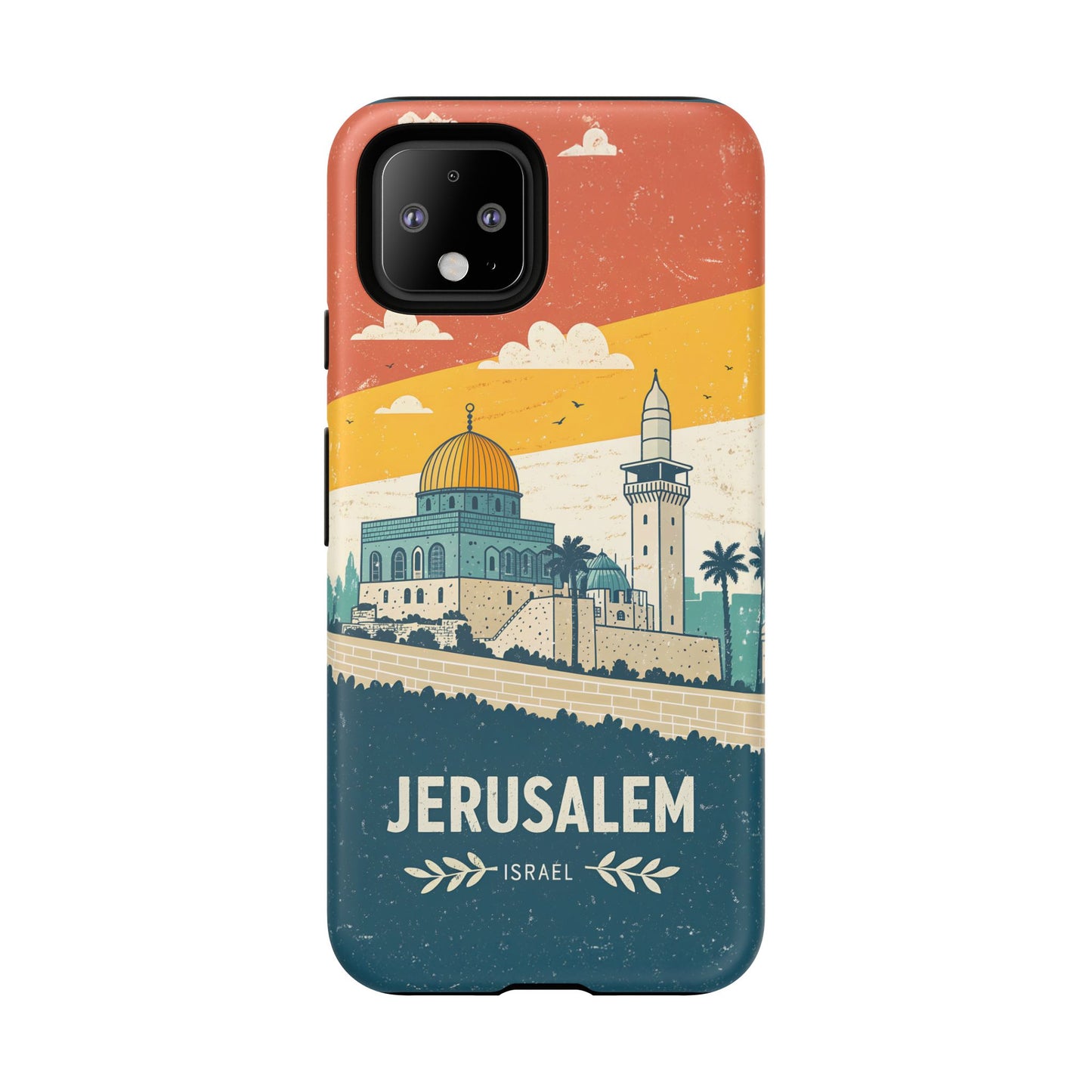 Jerusalem Retro Skyline – Israel Mobildeksel
