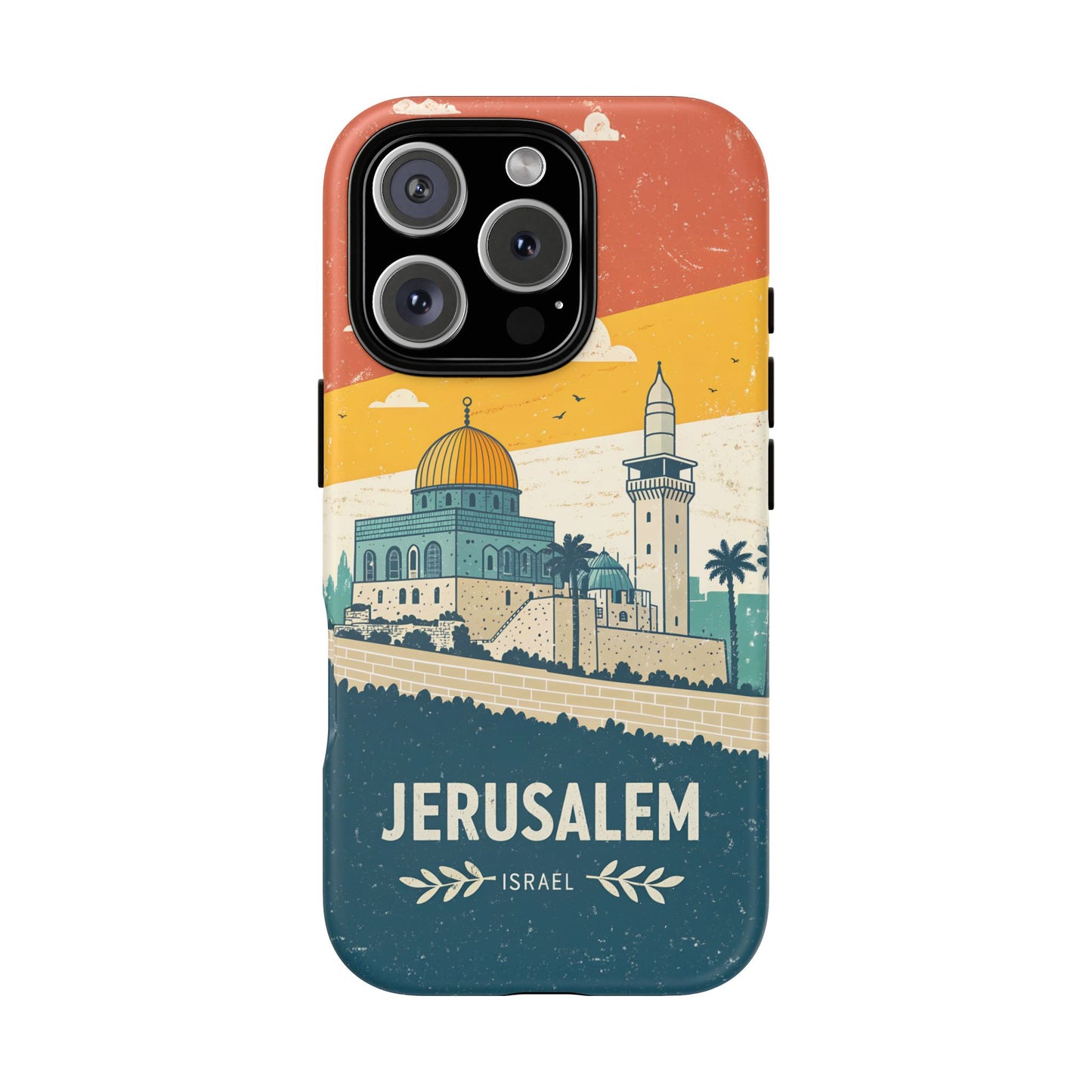Jerusalem Retro Skyline – Israel Mobildeksel