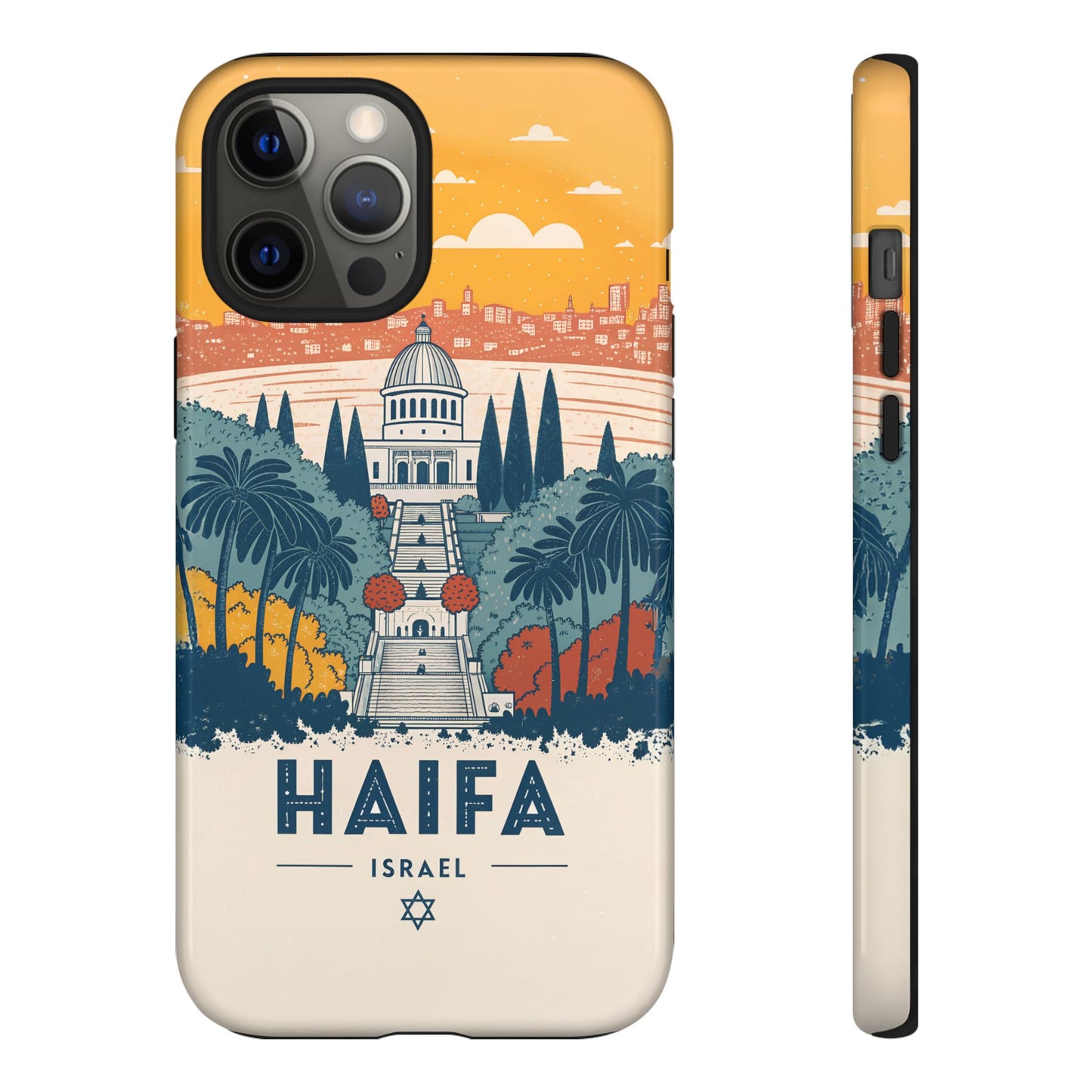 Haifa – Retro Hage og Skyline Mobildeksel