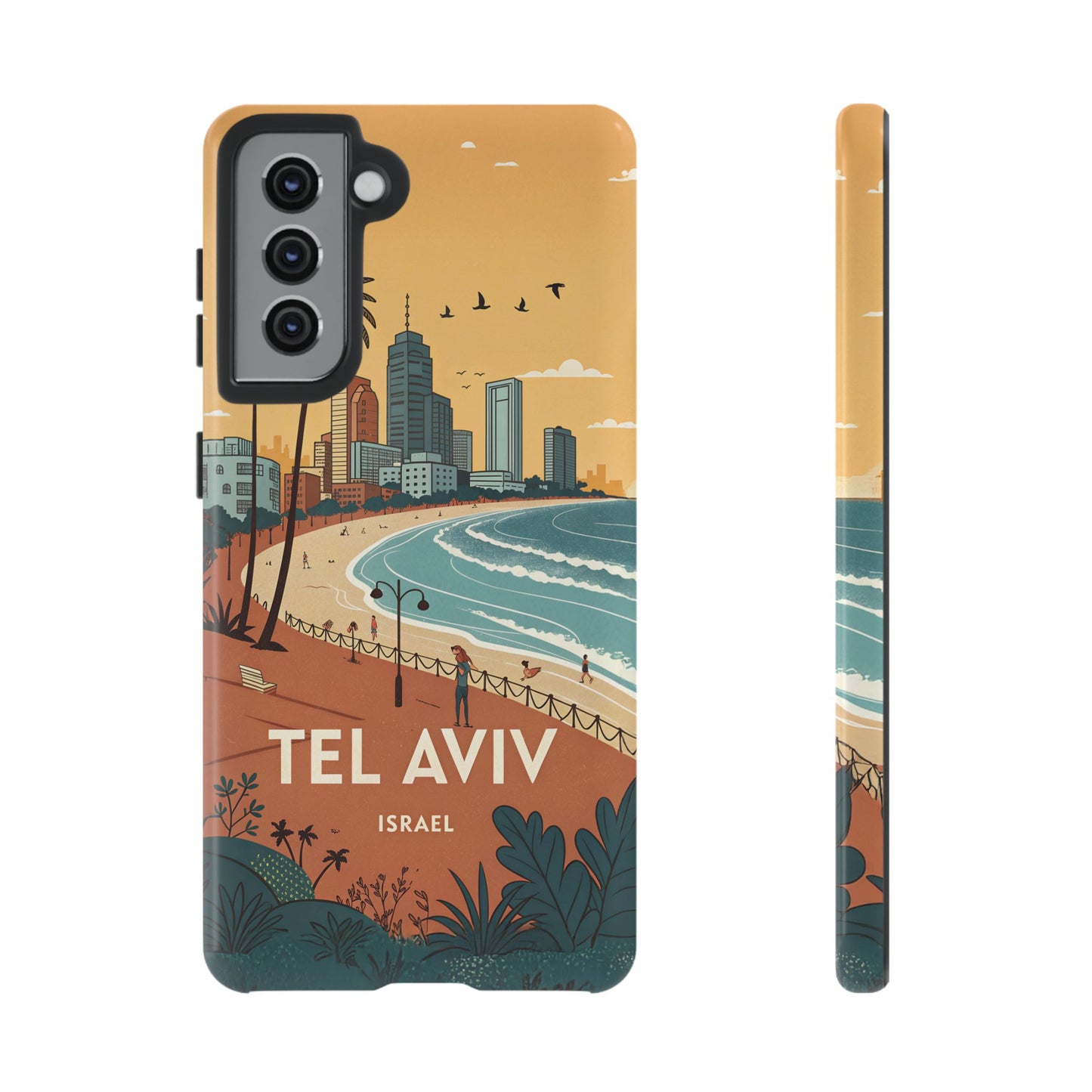 Tel Aviv Retro Strandlinje – Mobildeksel