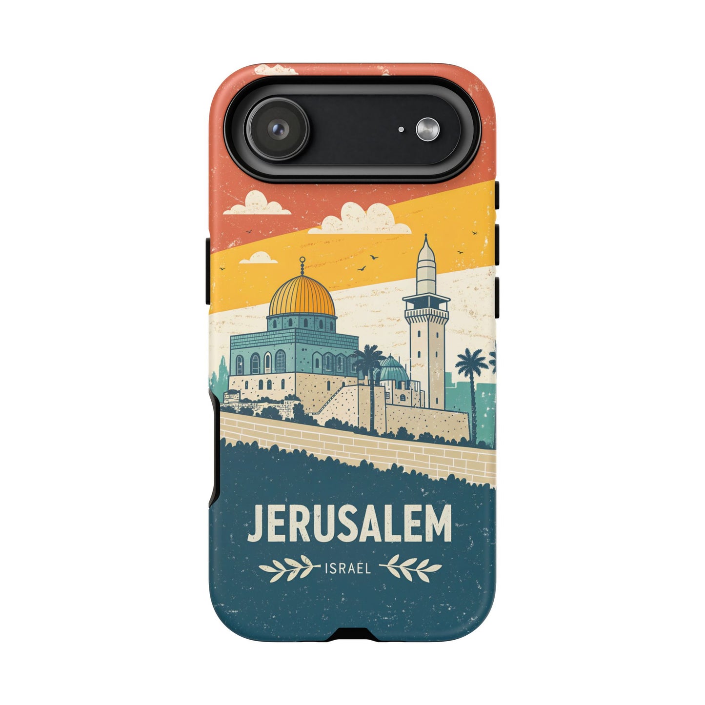 Jerusalem Retro Skyline – Israel Mobildeksel