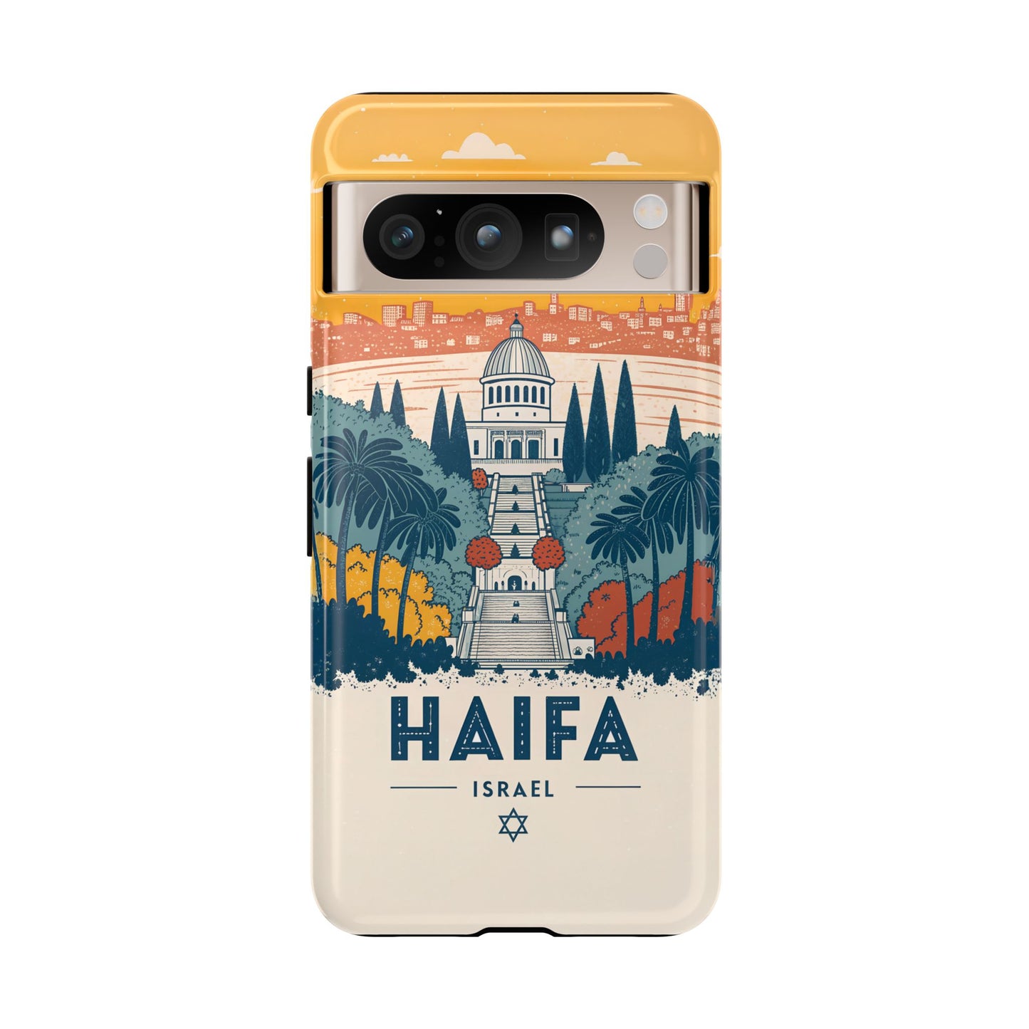 Haifa – Retro Hage og Skyline Mobildeksel
