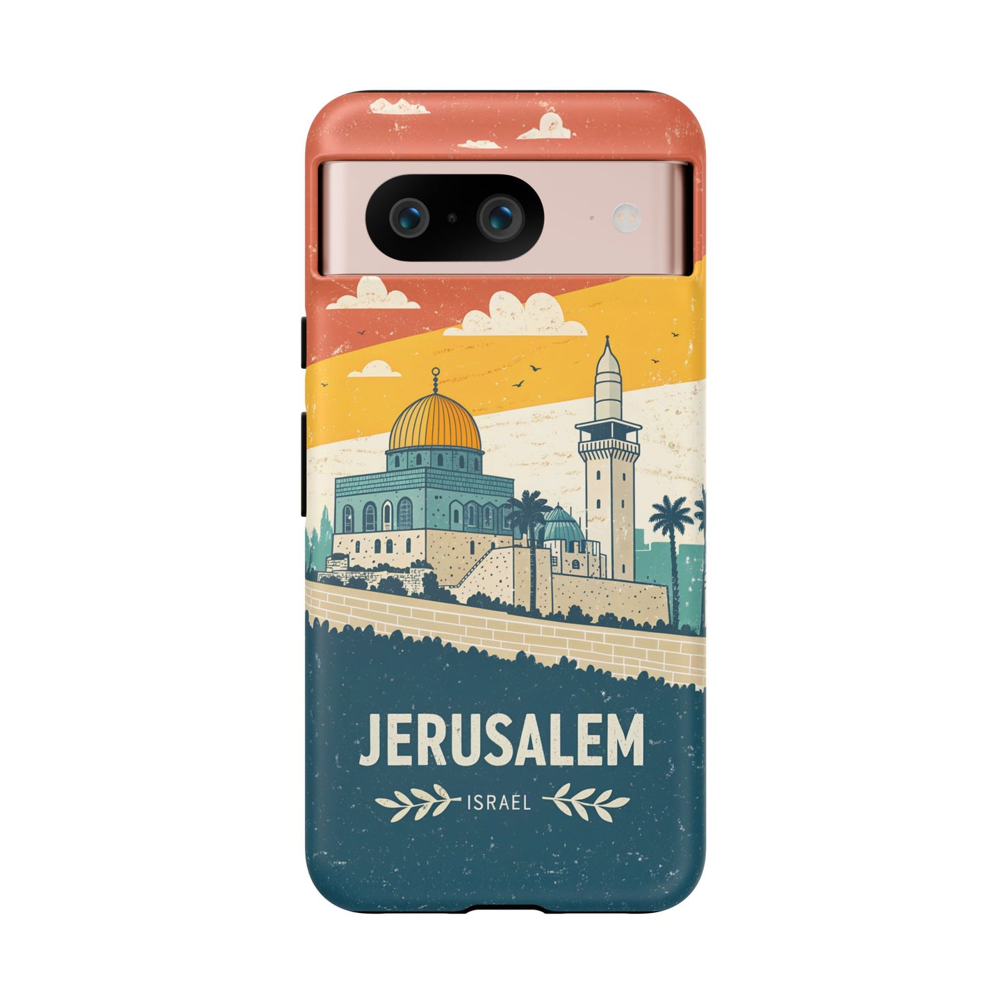Jerusalem Retro Skyline – Israel Mobildeksel