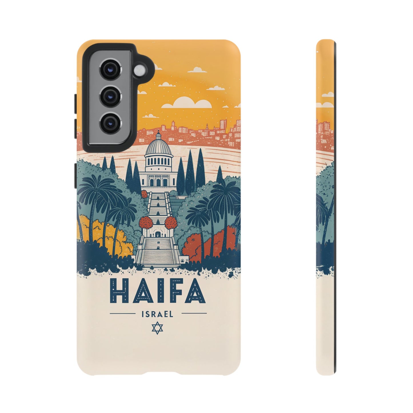 Haifa – Retro Hage og Skyline Mobildeksel