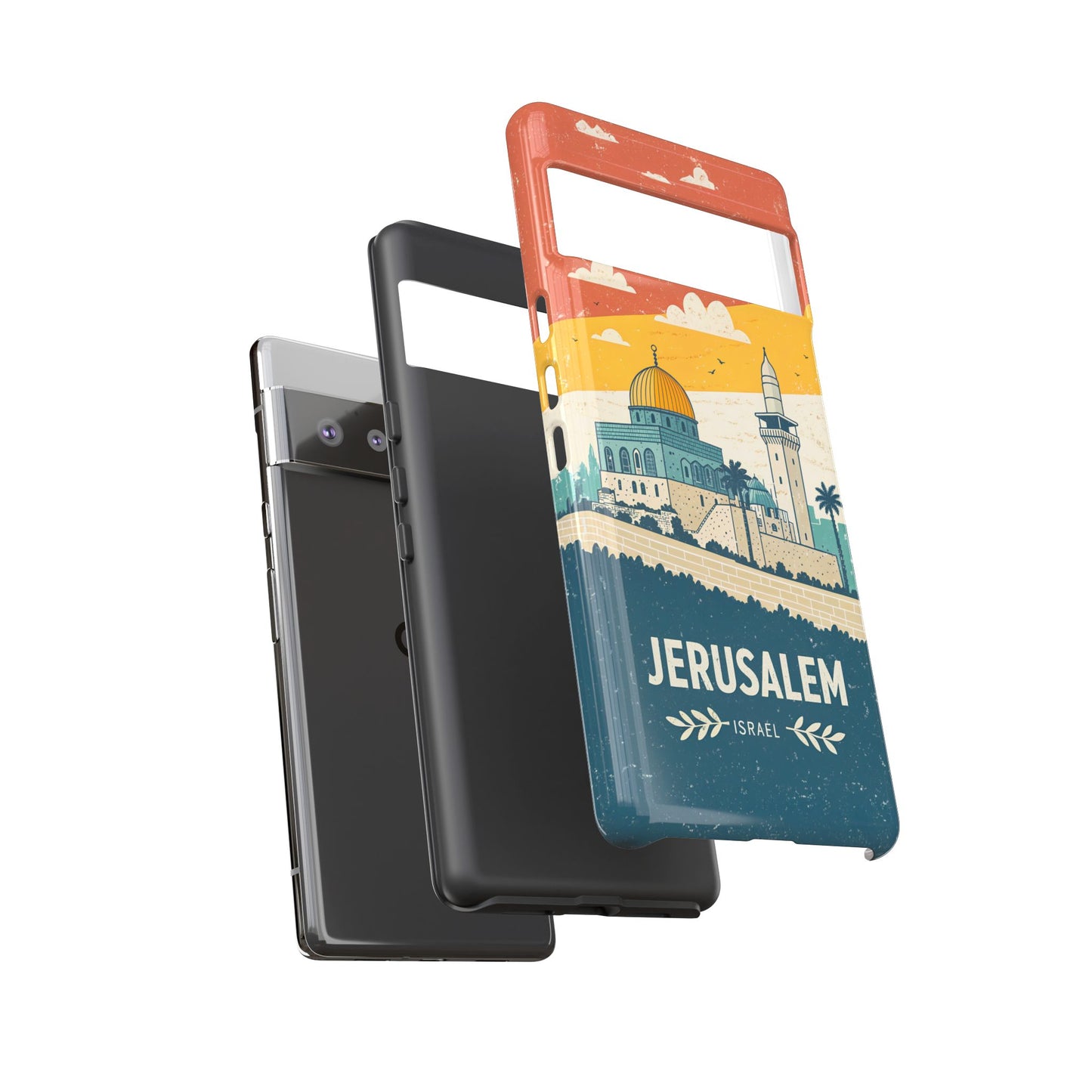 Jerusalem Retro Skyline – Israel Mobildeksel