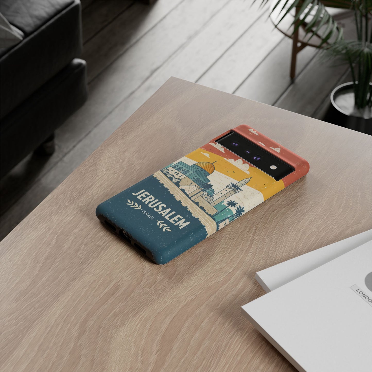 Jerusalem Retro Skyline – Israel Mobildeksel