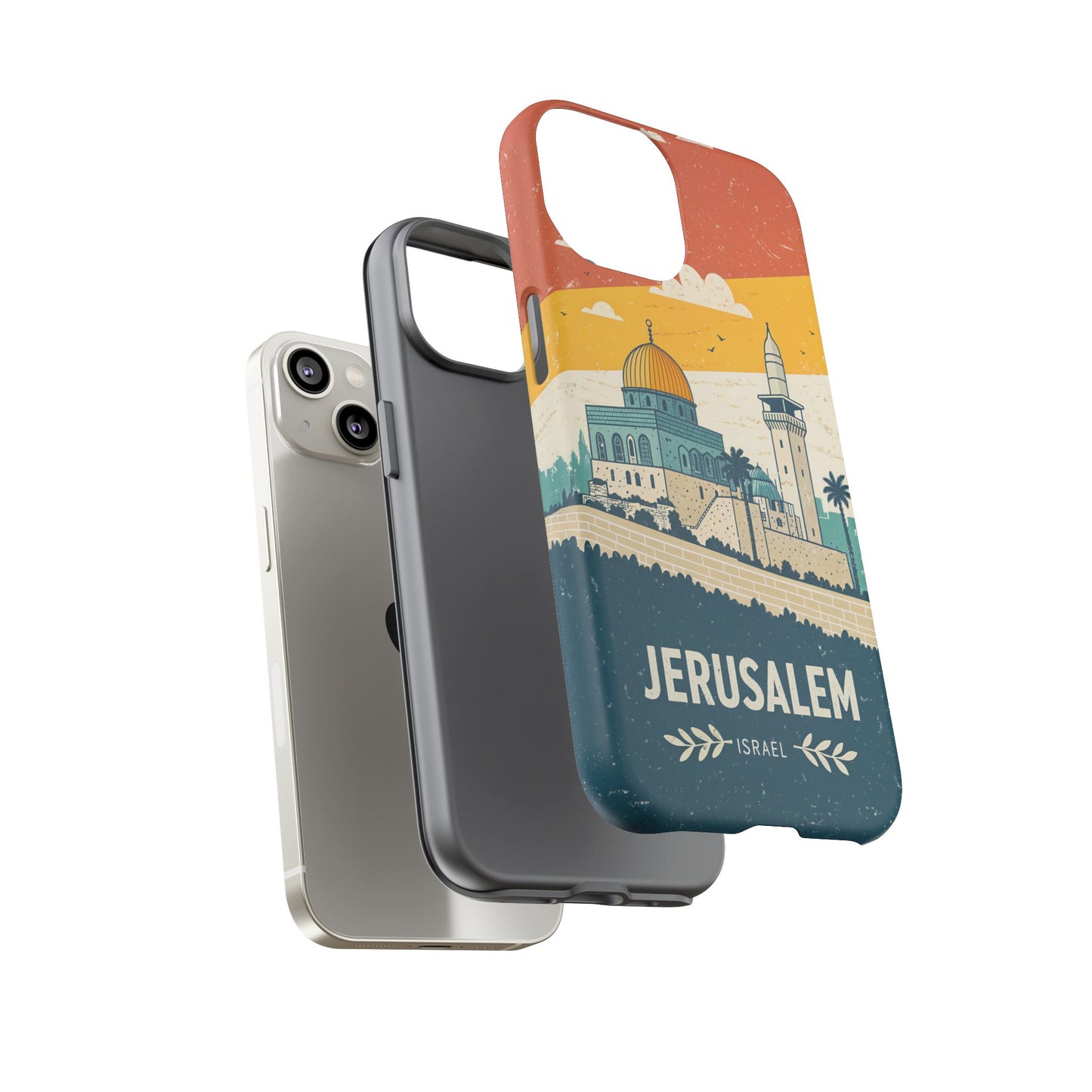 Jerusalem Retro Skyline – Israel Mobildeksel