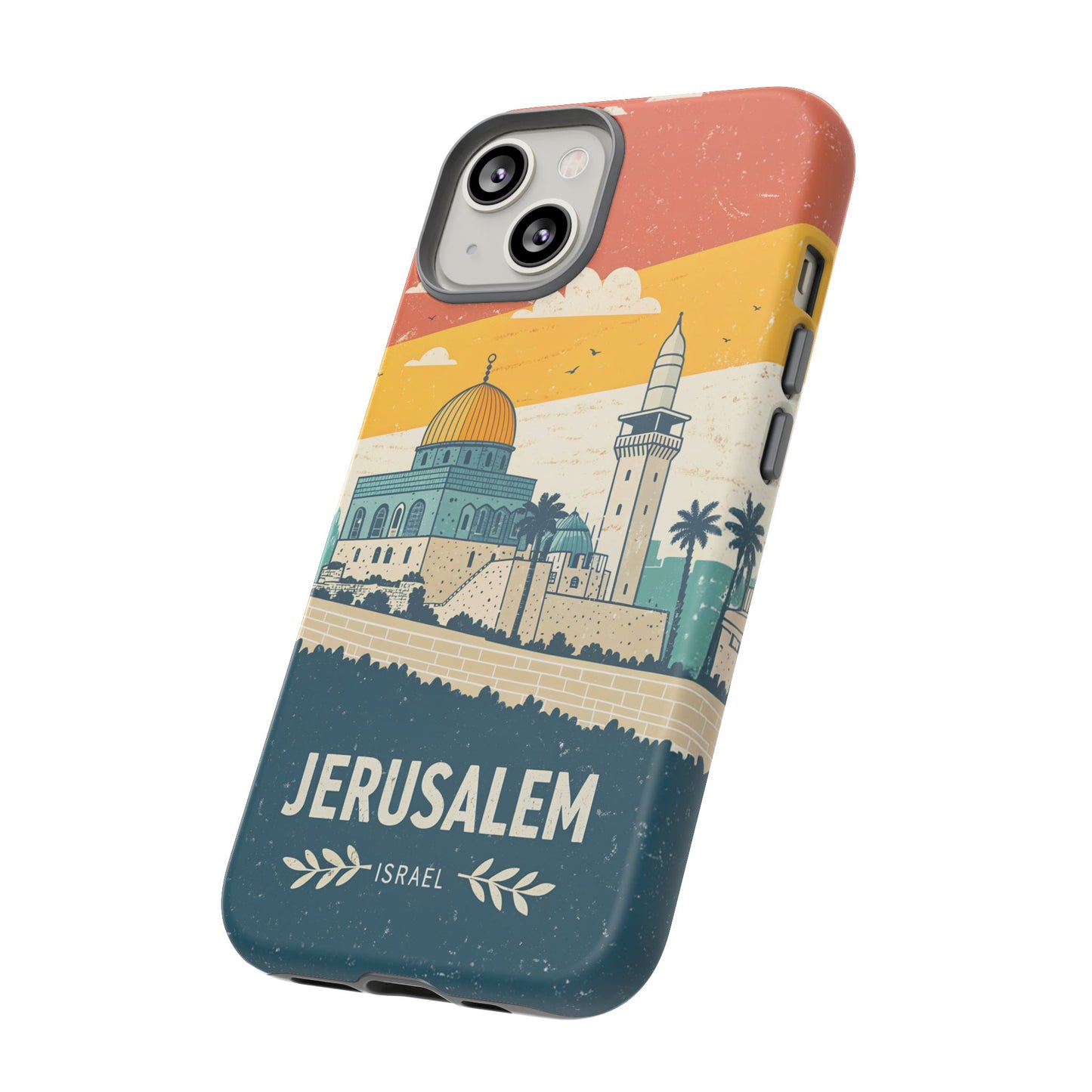 Jerusalem Retro Skyline – Israel Mobildeksel