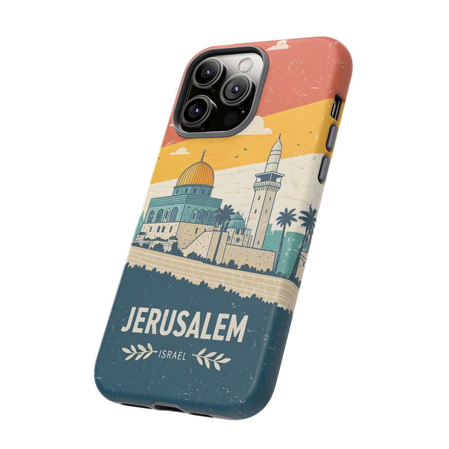 Jerusalem Retro Skyline – Israel Mobildeksel