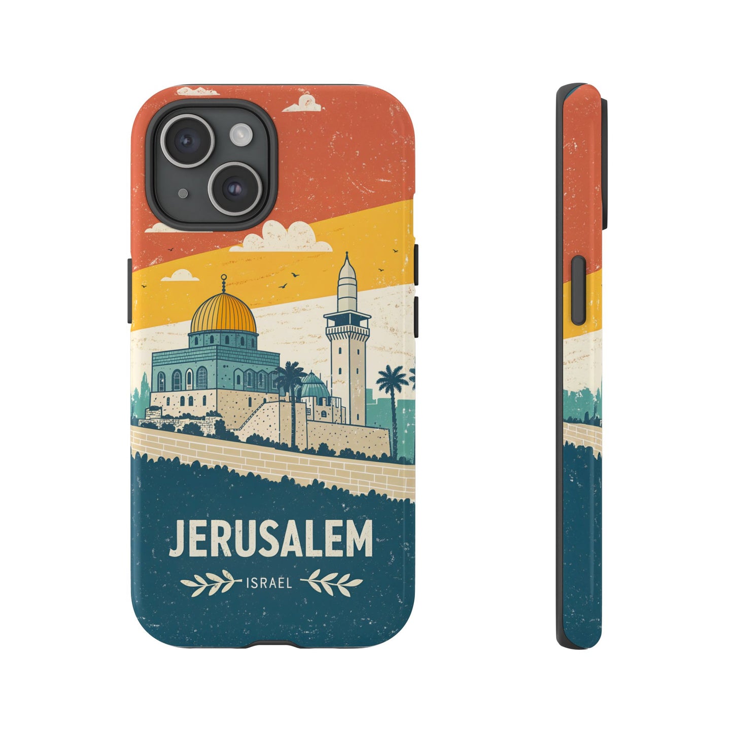 Jerusalem Retro Skyline – Israel Mobildeksel