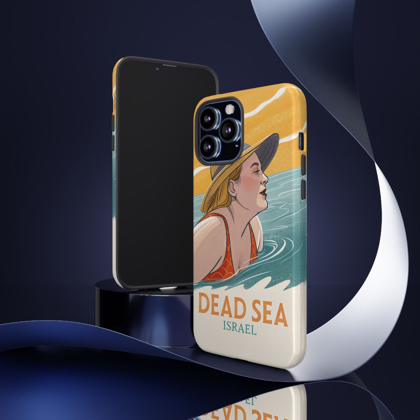 Dødehavet – Retro Badende Dame Mobildeksel