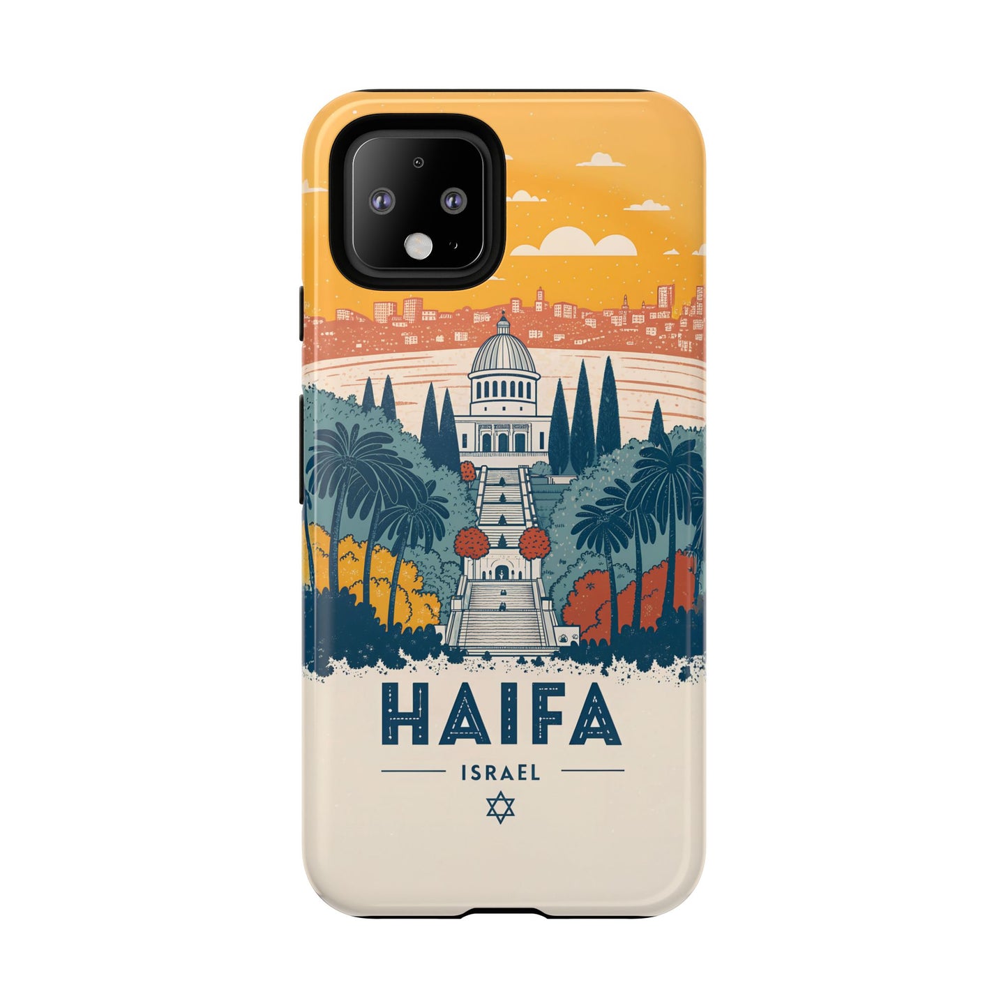 Haifa – Retro Hage og Skyline Mobildeksel