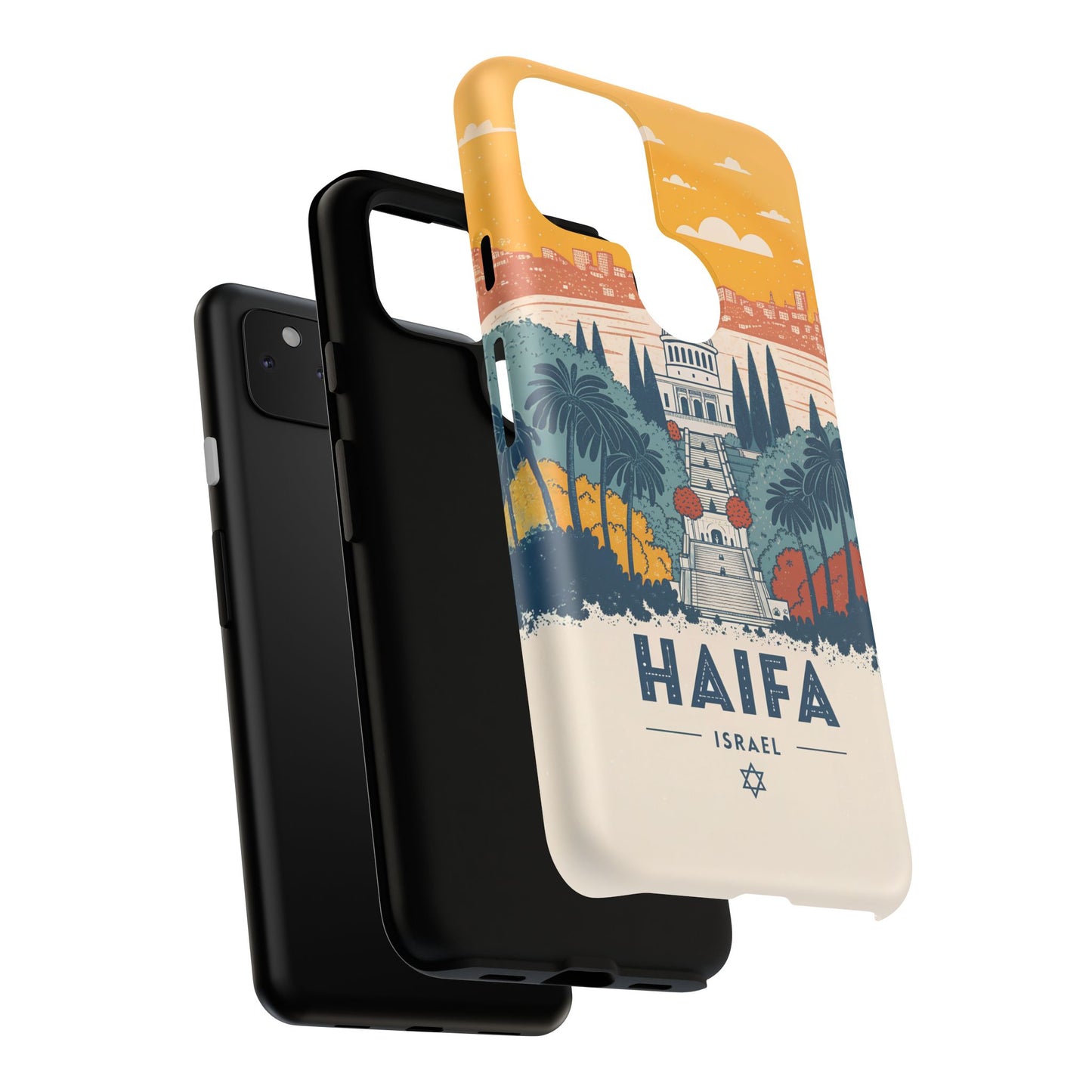 Haifa – Retro Hage og Skyline Mobildeksel