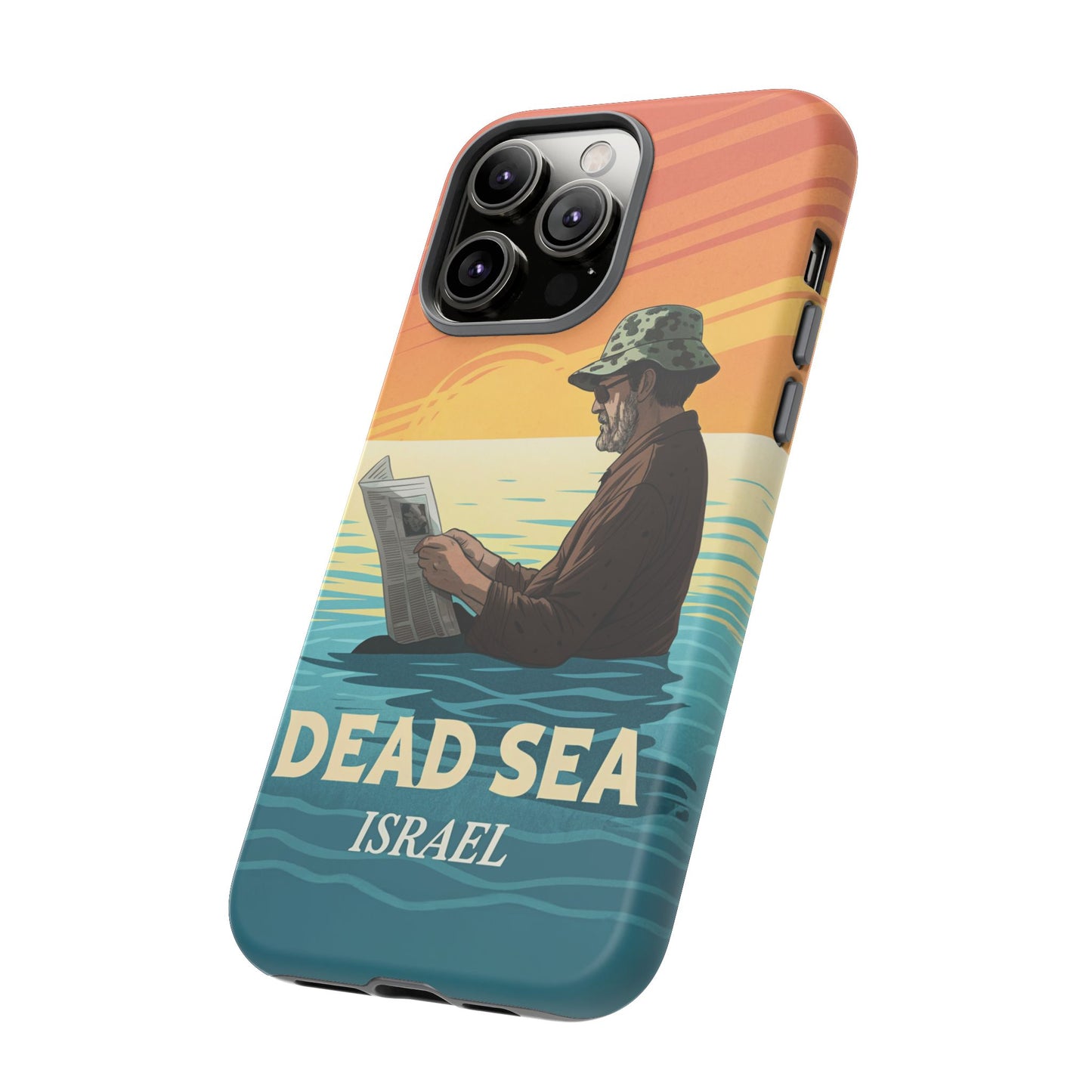 Dødehavet – Solnedgang og Flytende Mann Mobildeksel