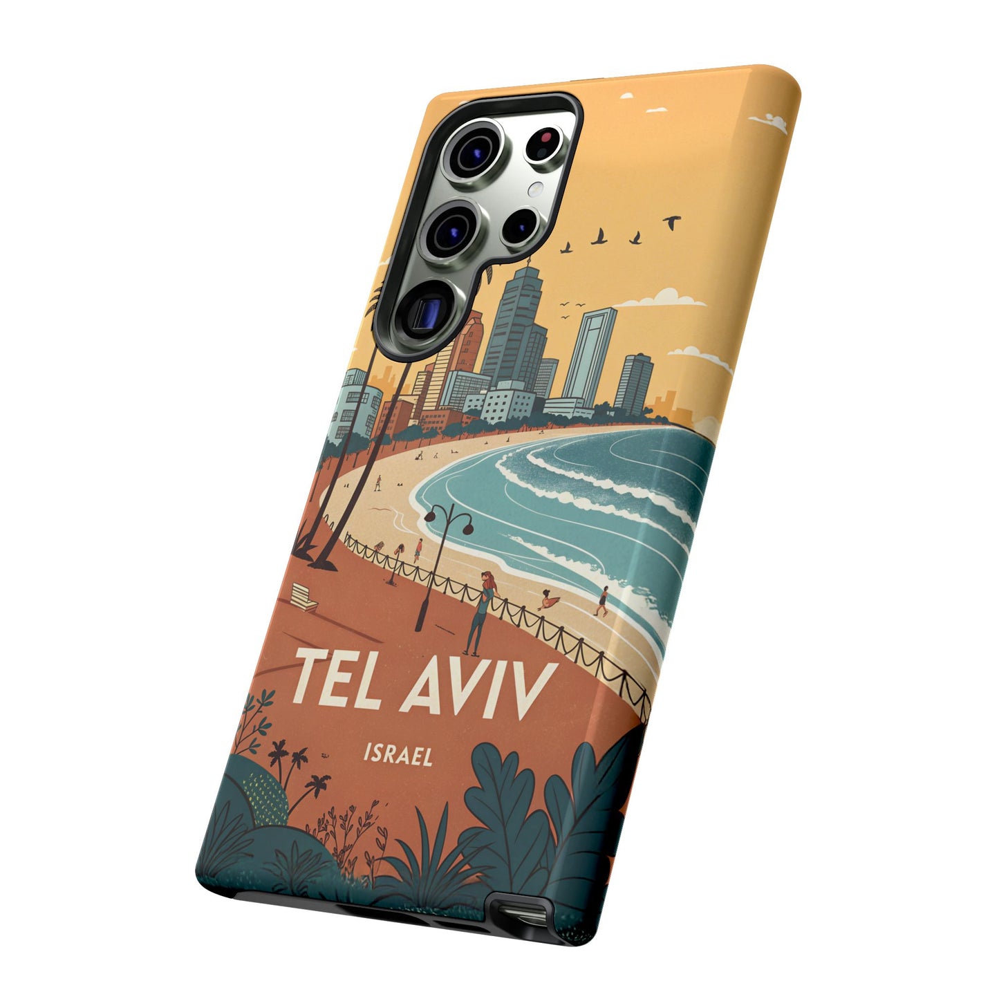 Tel Aviv Retro Strandlinje – Mobildeksel