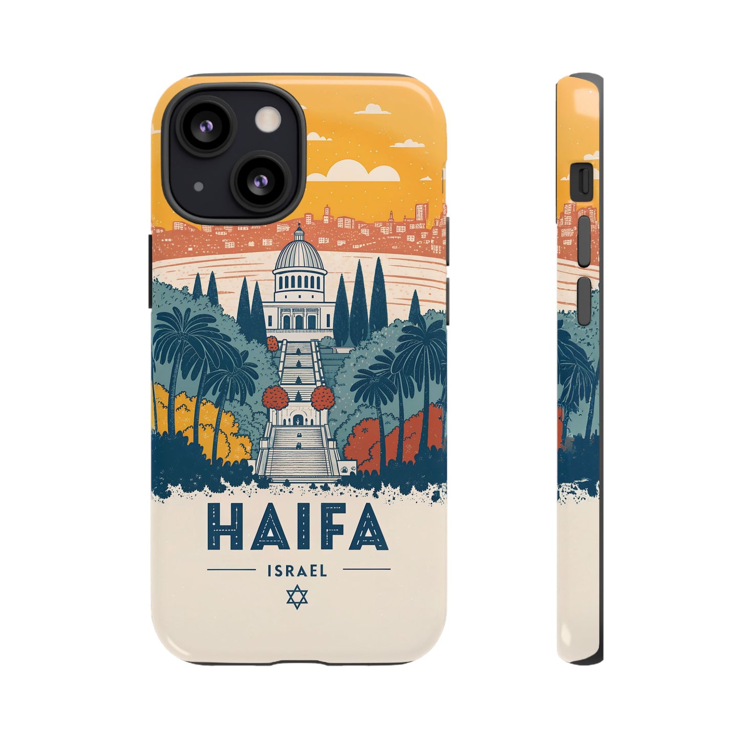 Haifa – Retro Hage og Skyline Mobildeksel