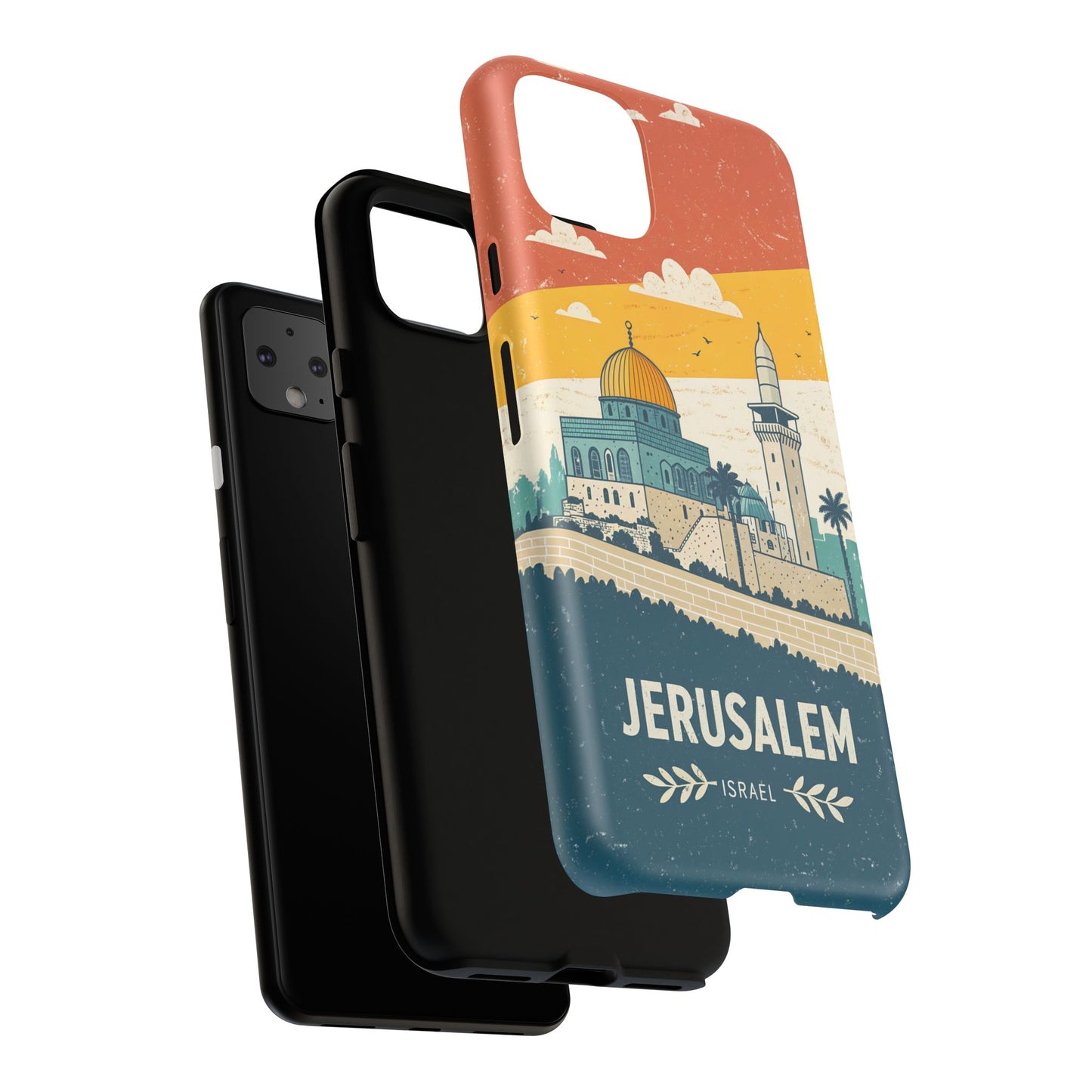 Jerusalem Retro Skyline – Israel Mobildeksel