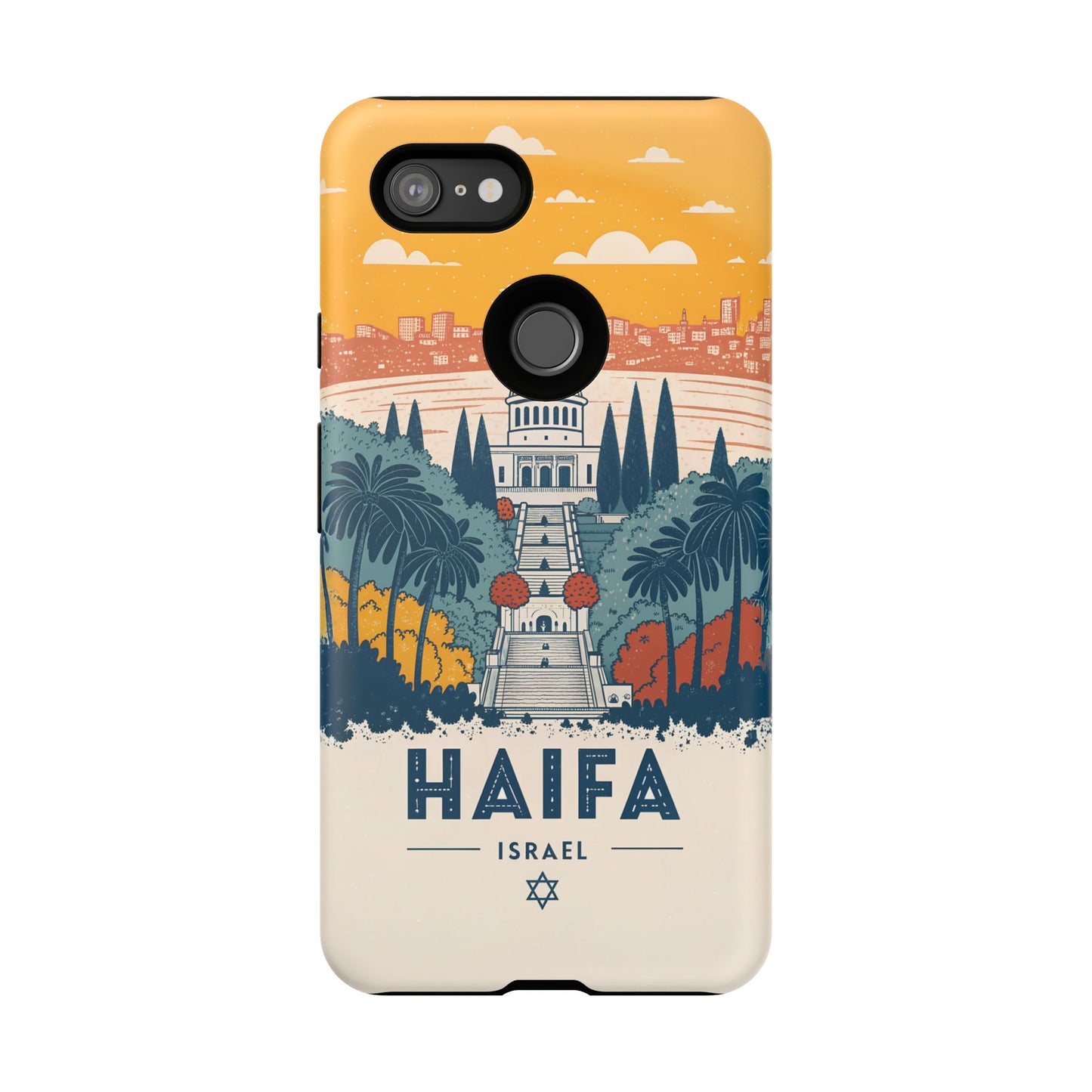 Haifa – Retro Hage og Skyline Mobildeksel