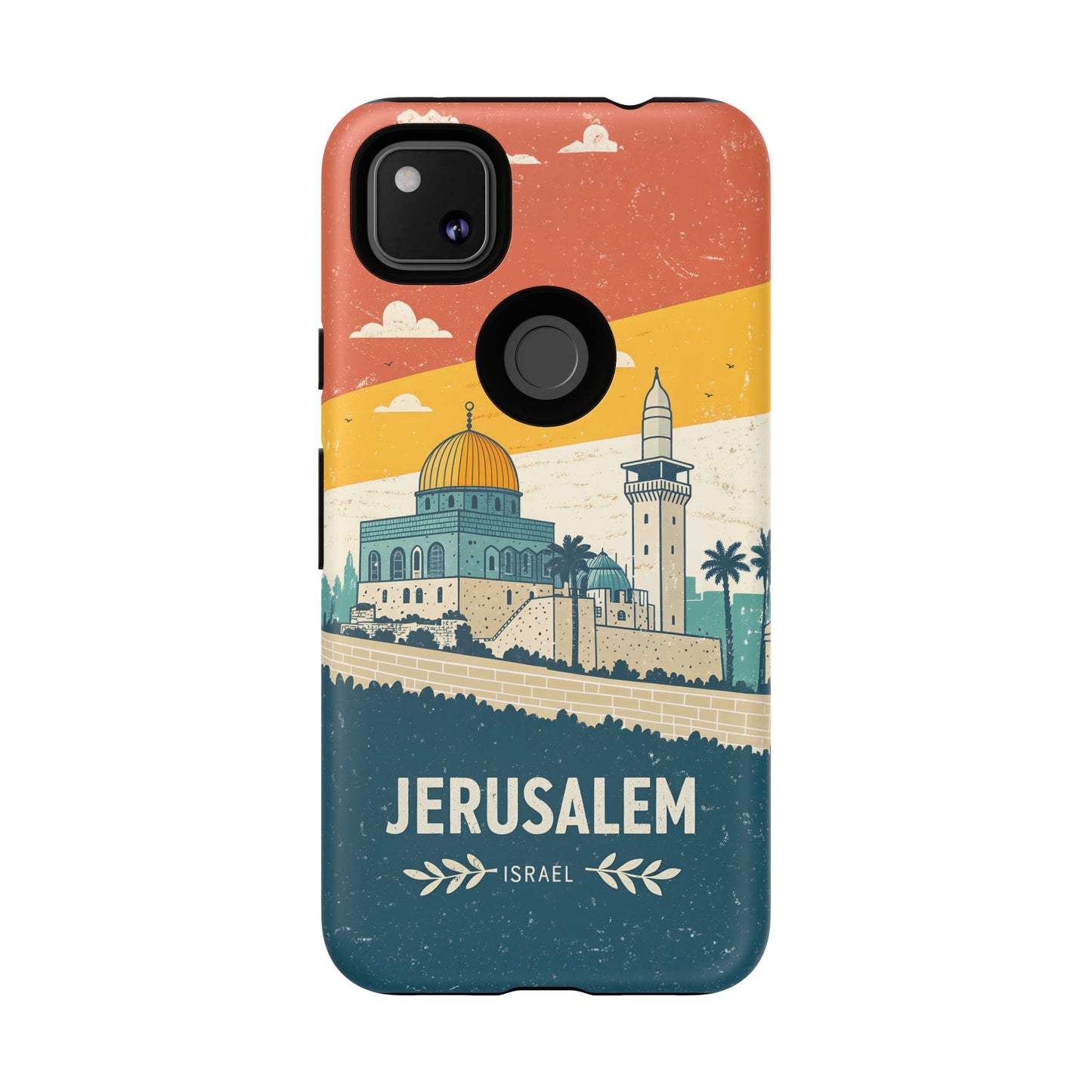 Jerusalem Retro Skyline – Israel Mobildeksel
