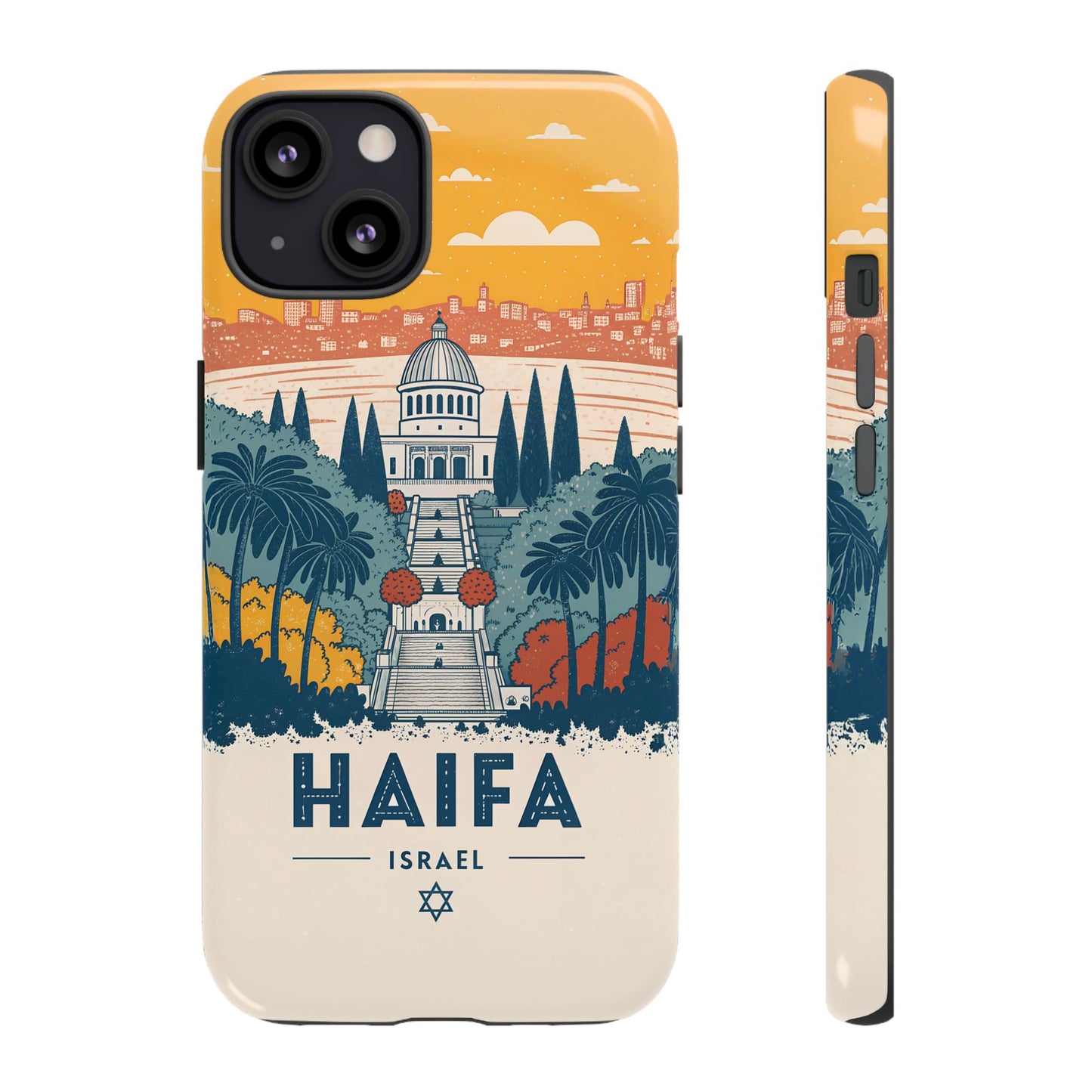 Haifa – Retro Hage og Skyline Mobildeksel