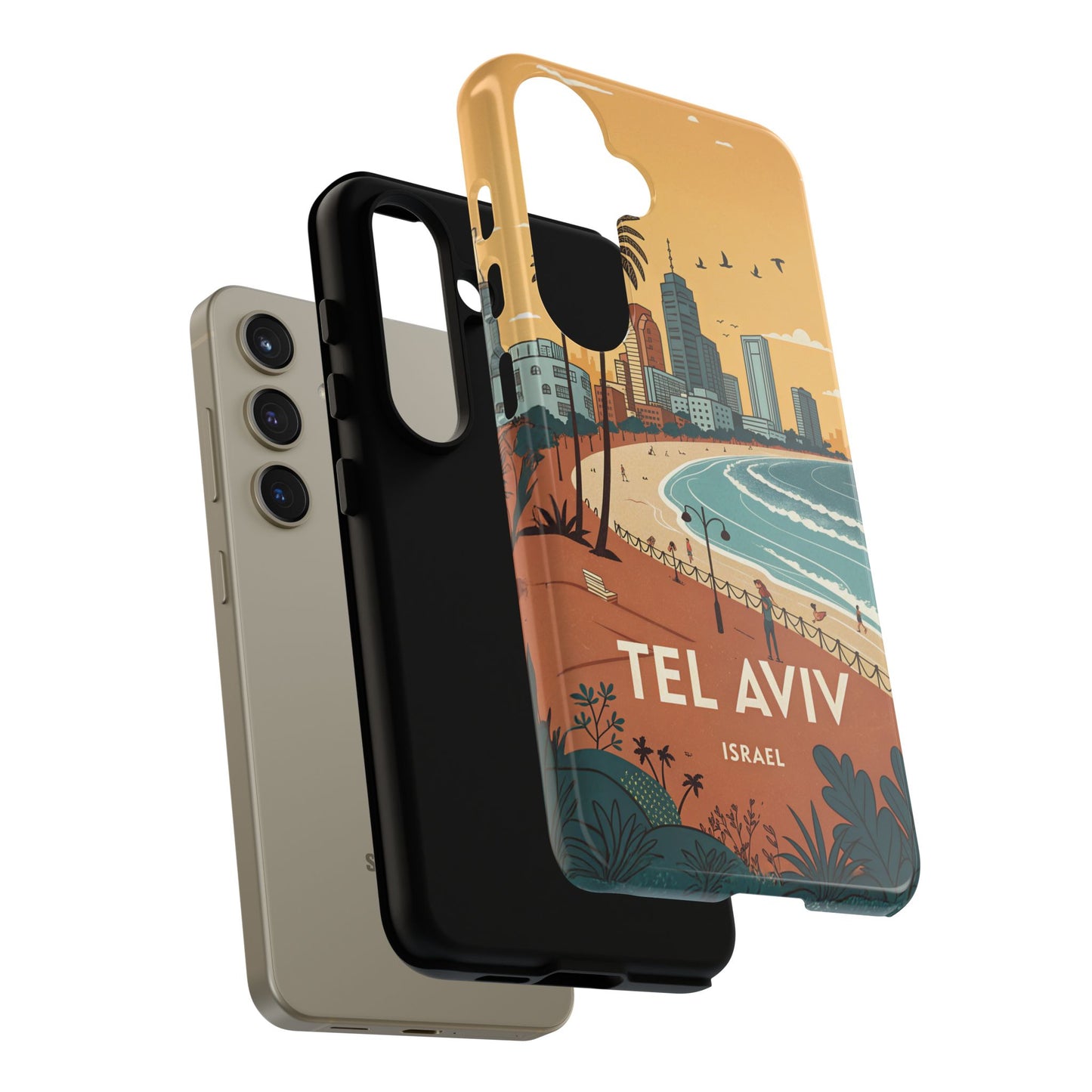 Tel Aviv Retro Strandlinje – Mobildeksel