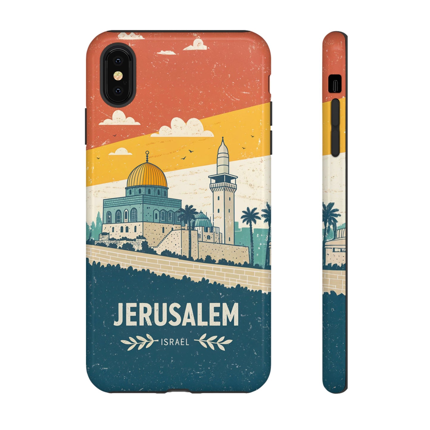 Jerusalem Retro Skyline – Israel Mobildeksel
