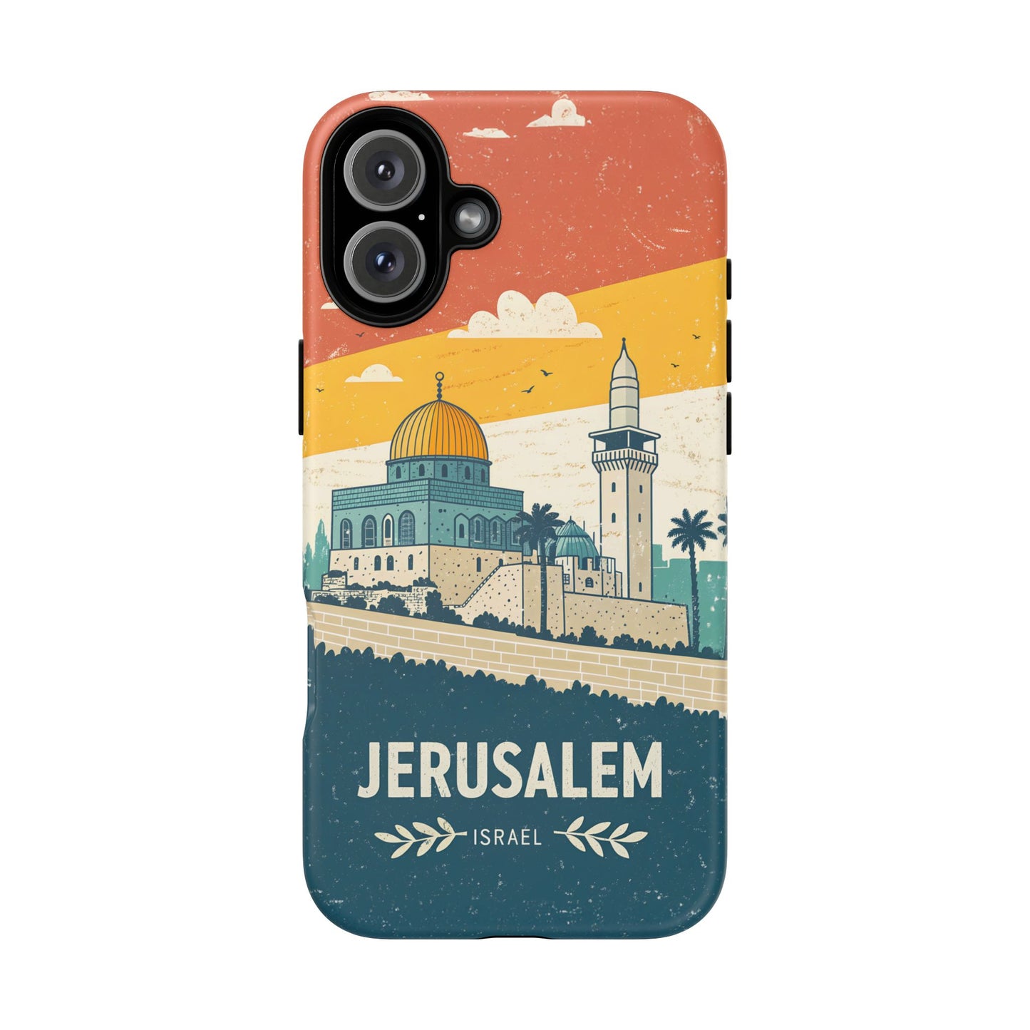 Jerusalem Retro Skyline – Israel Mobildeksel